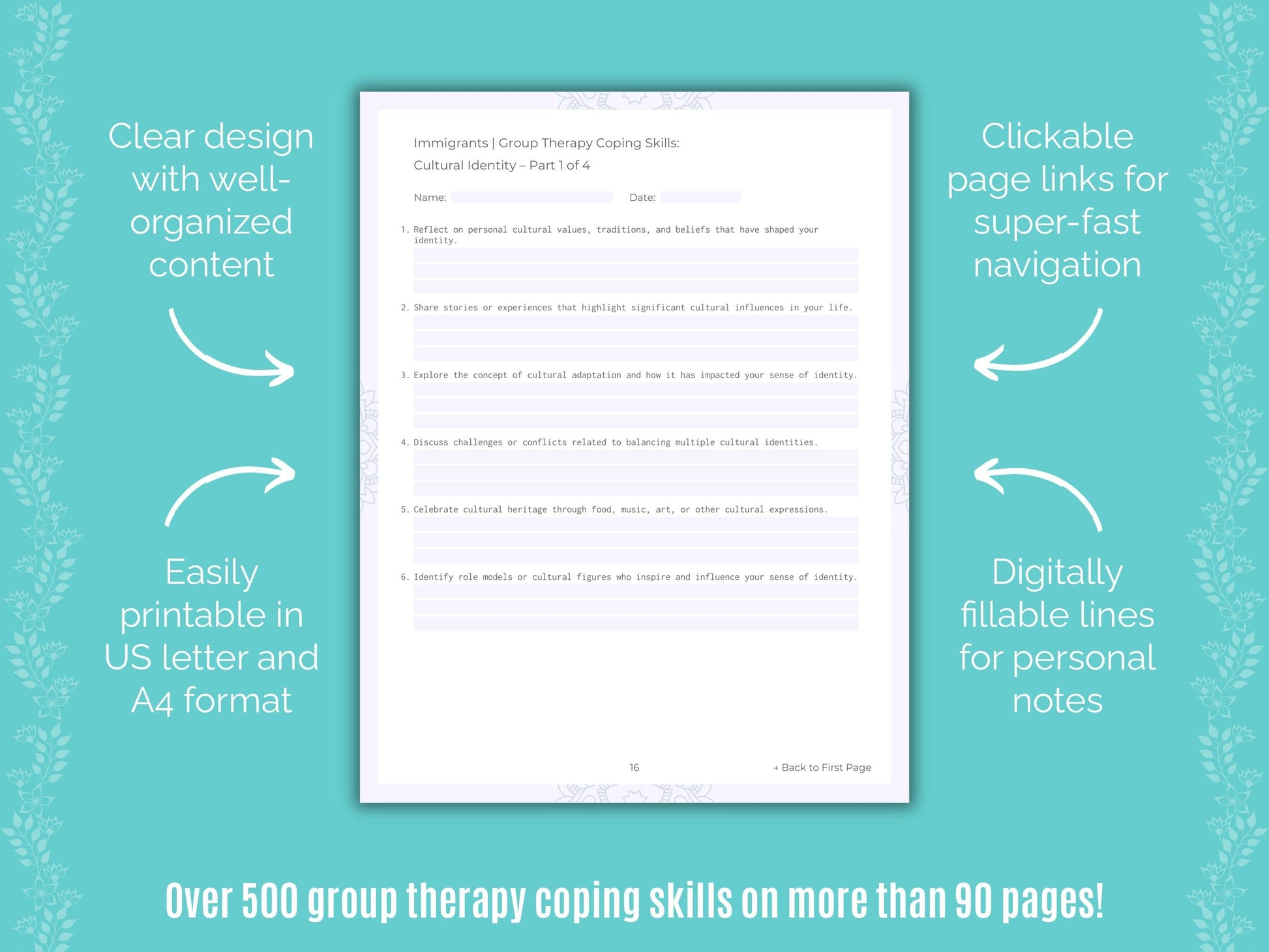 Immigrants Group Therapy Counseling Templates