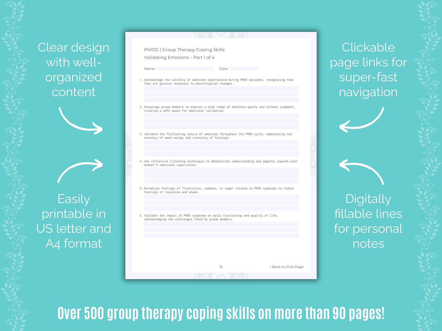 Premenstrual Dysphoric Disorder Group Therapy Counseling Templates