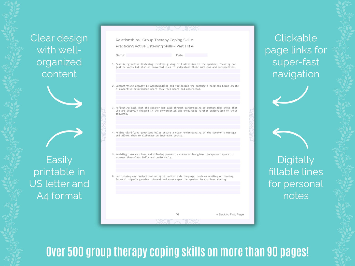 Relationships Group Therapy Counseling Templates