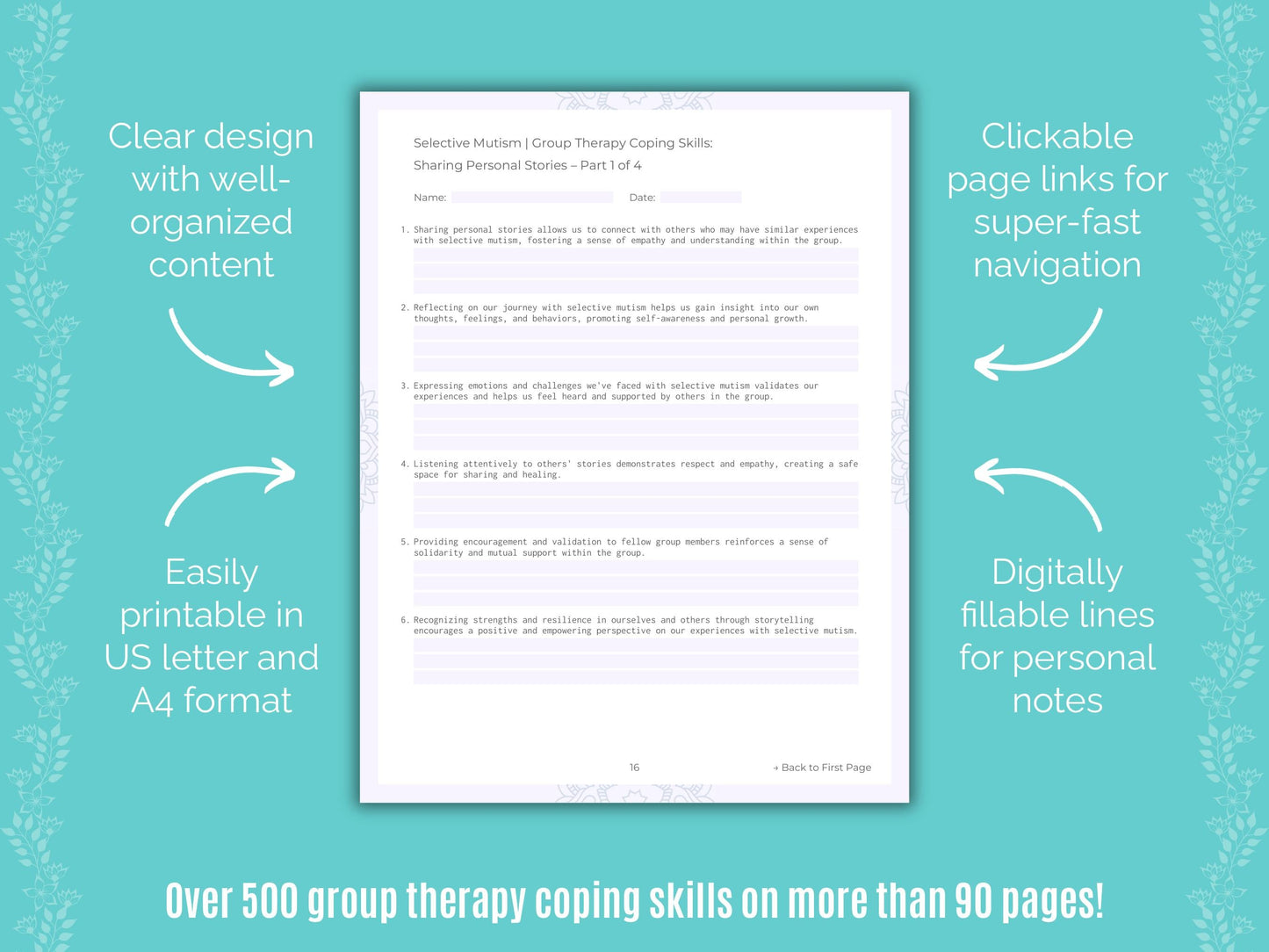 Selective Mutism Group Therapy Counseling Templates