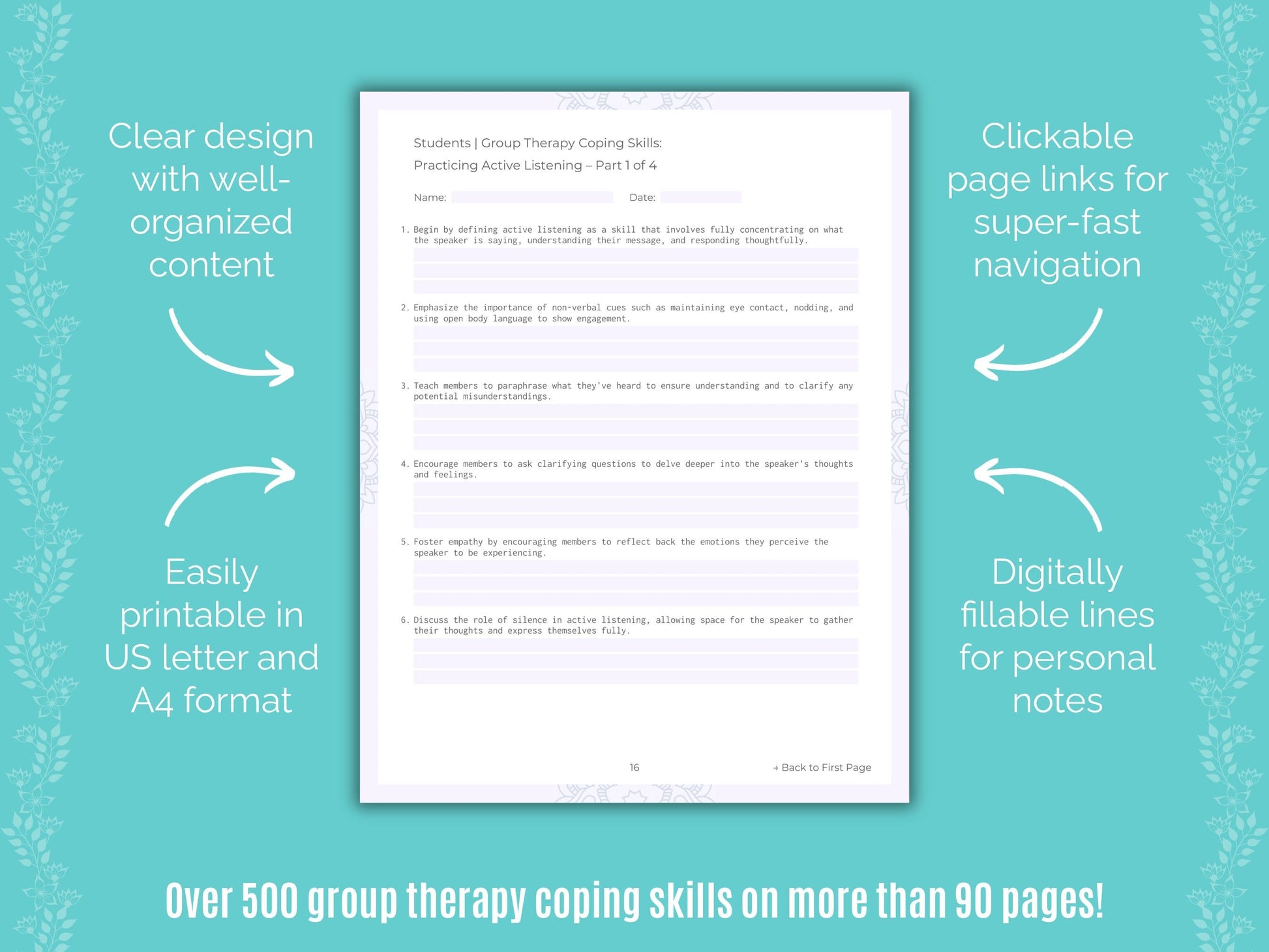 Students Group Therapy Counseling Templates