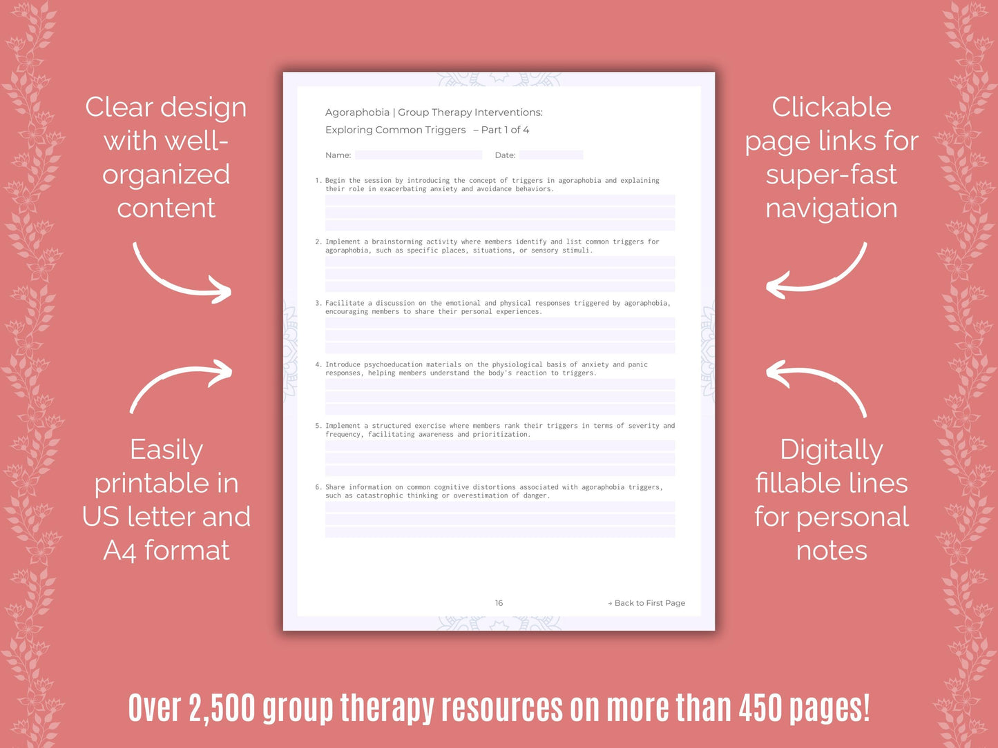 Agoraphobia Group Therapy Counseling Templates