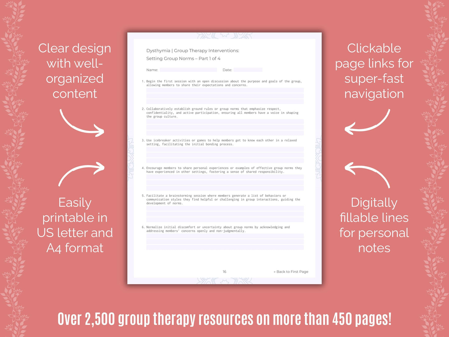 Dysthymia Group Therapy Counseling Templates