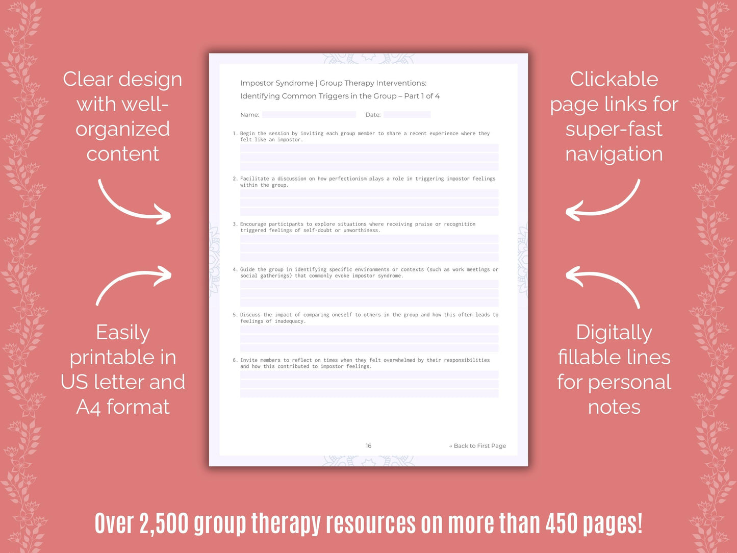 Impostor Syndrome Group Therapy Counseling Templates