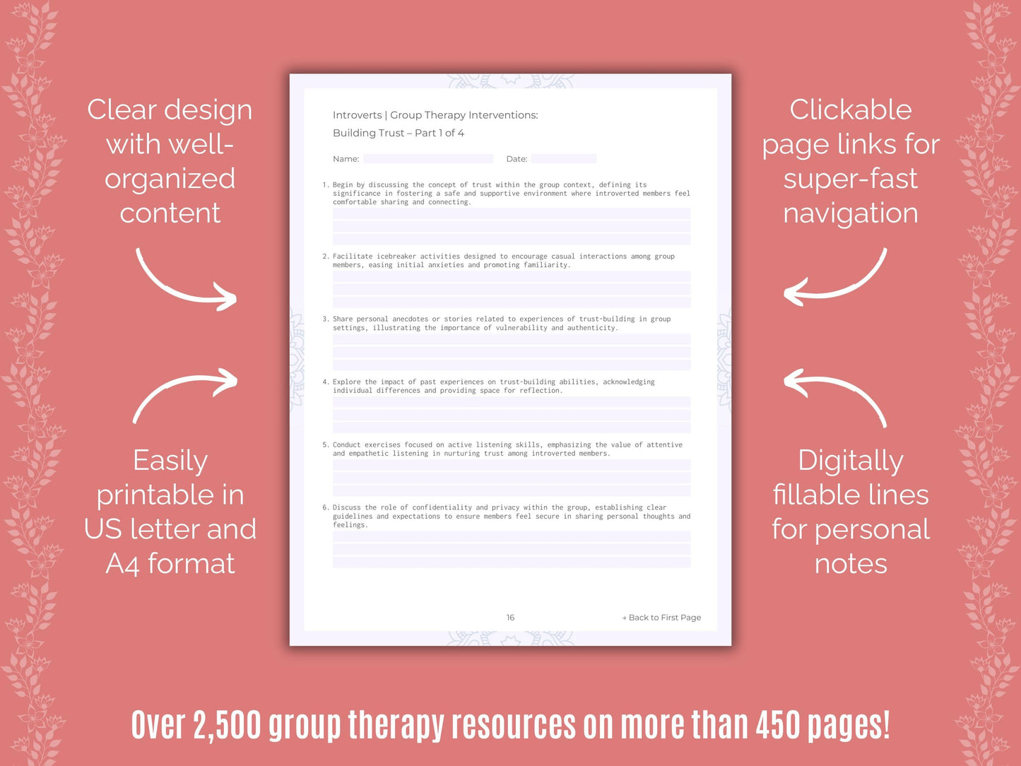 Introversion Group Therapy Counseling Templates