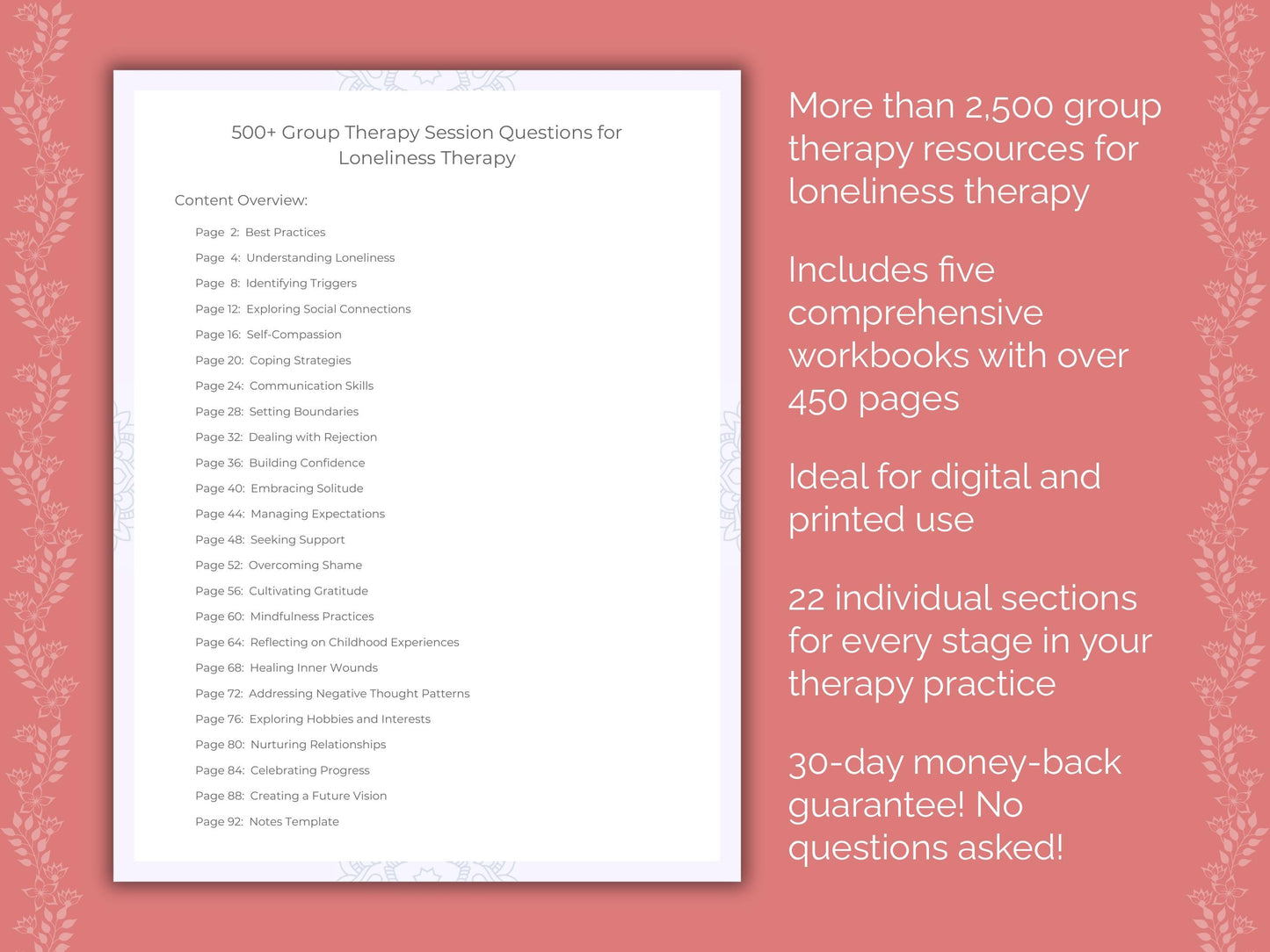 Loneliness Group Therapy Therapist Worksheets