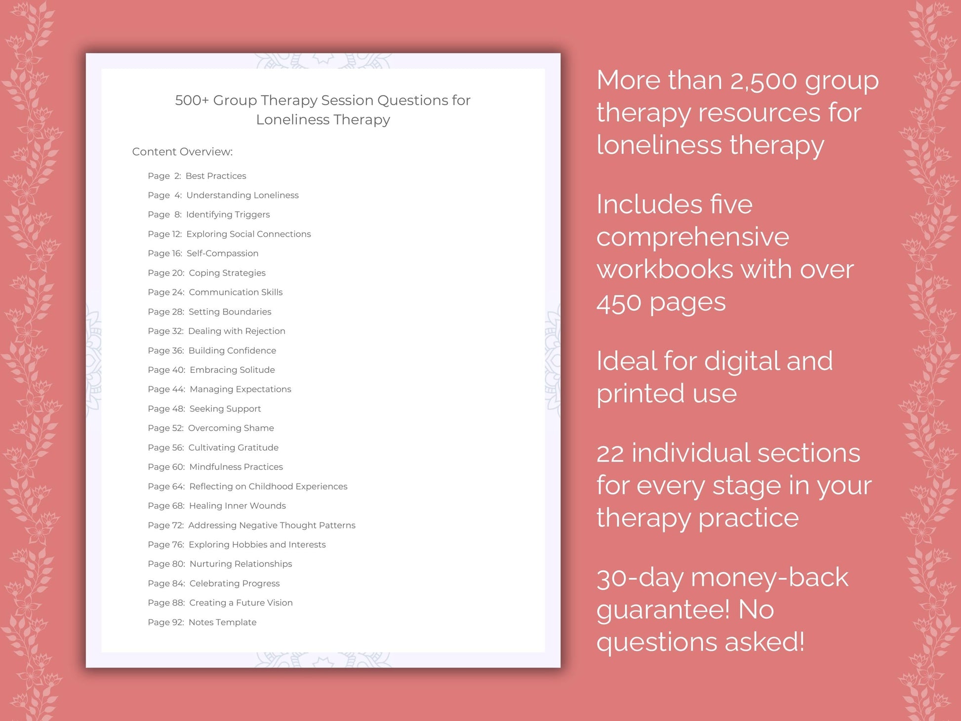 Loneliness Group Therapy Therapist Worksheets