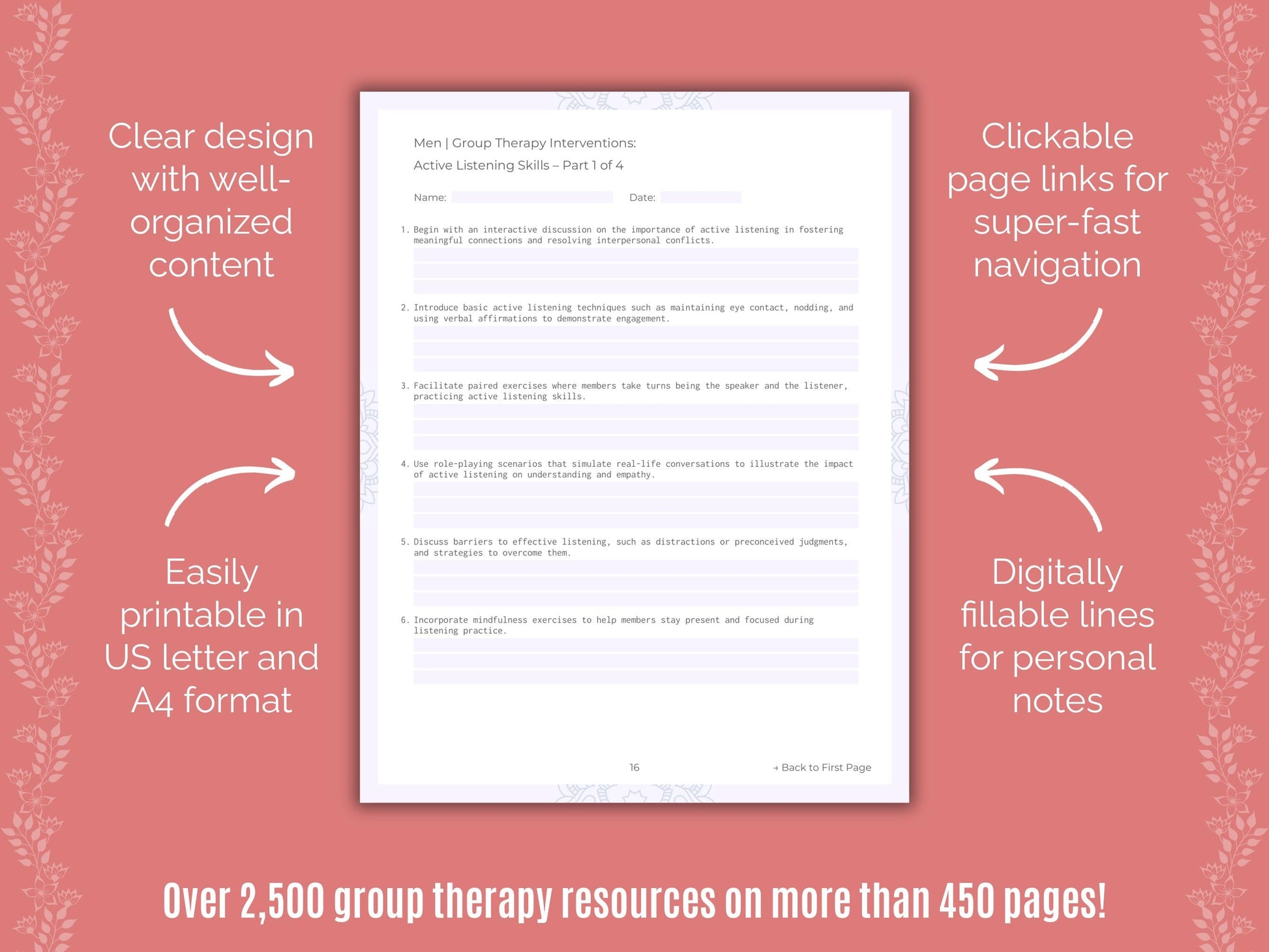 Men Group Therapy Counseling Templates