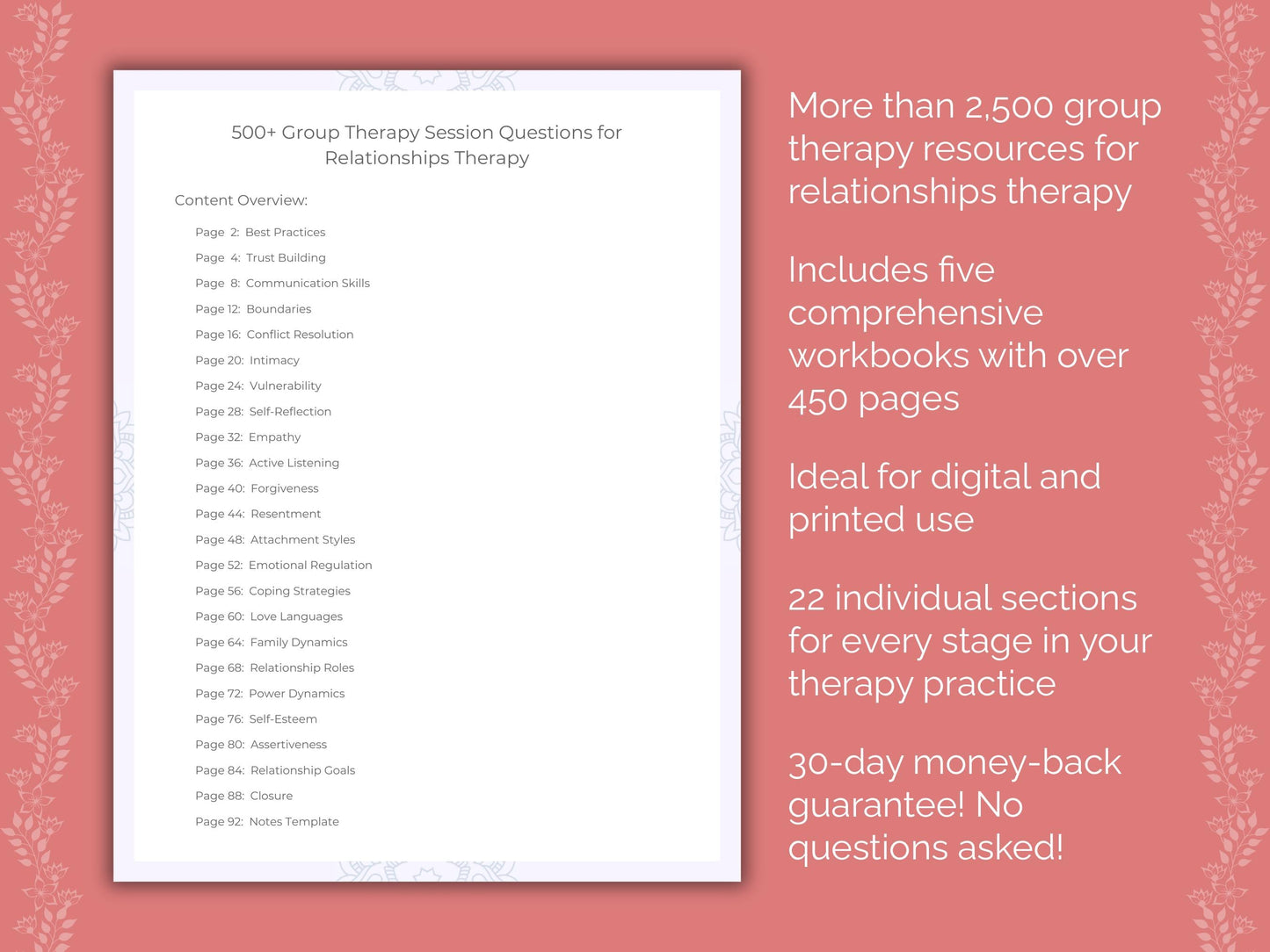 Relationships Group Therapy Therapist Worksheets