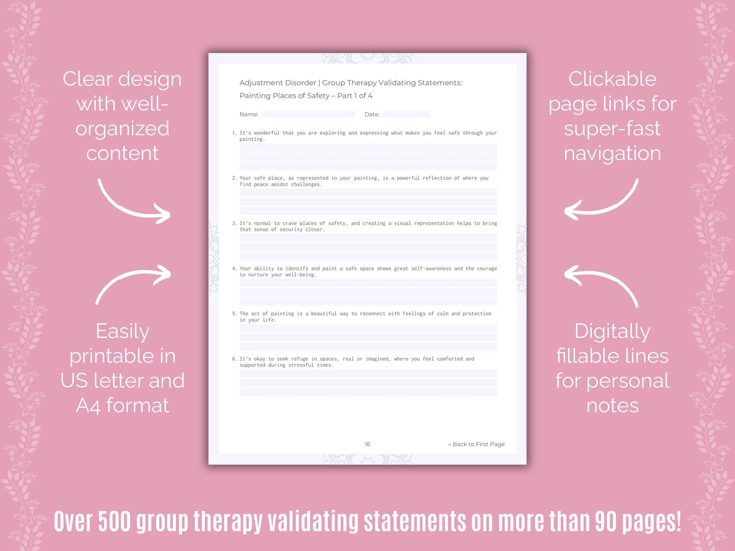 Adjustment Disorder Group Therapy Counseling Templates