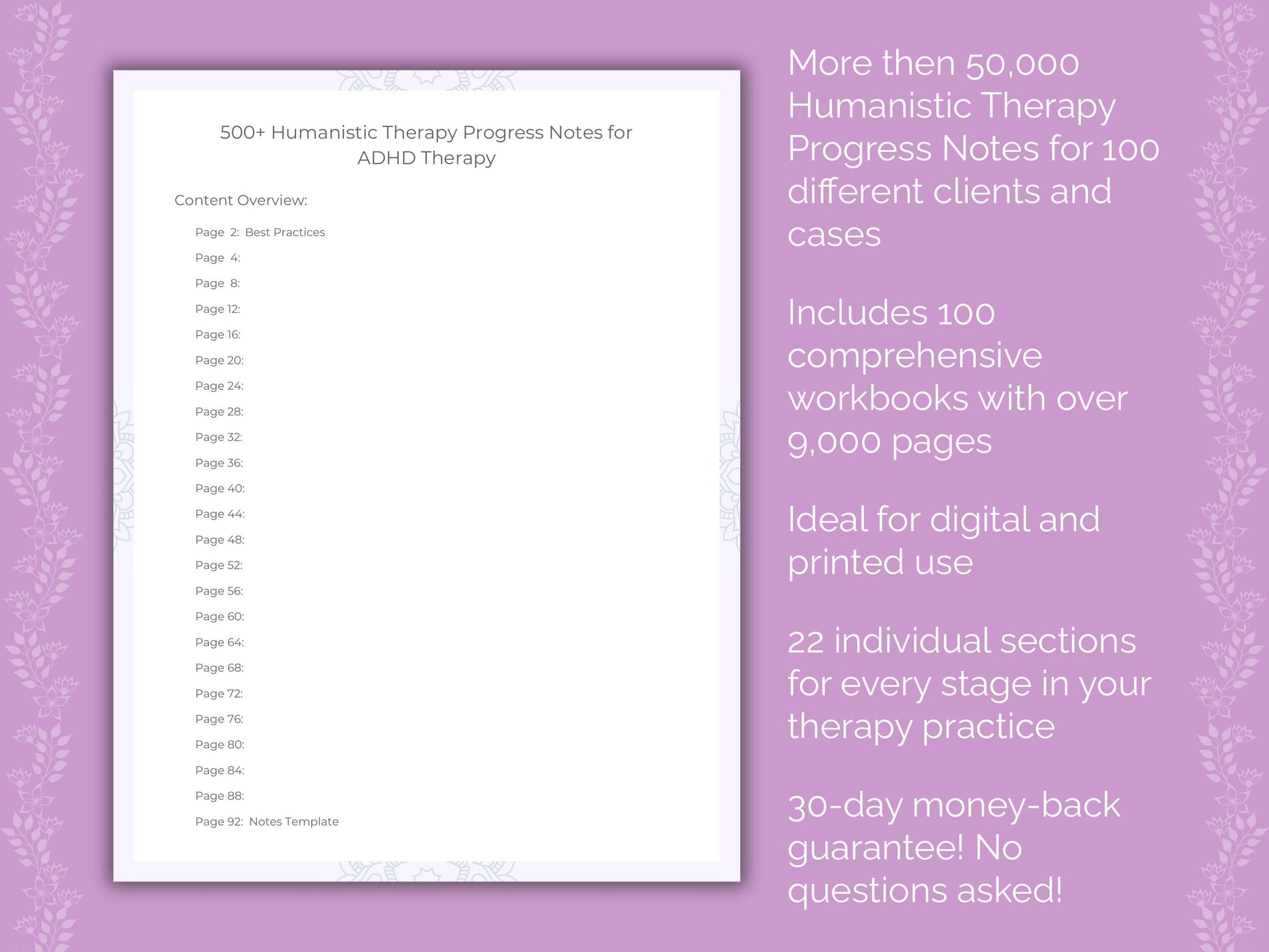 Humanistic Therapy Progress Notes Counseling Templates