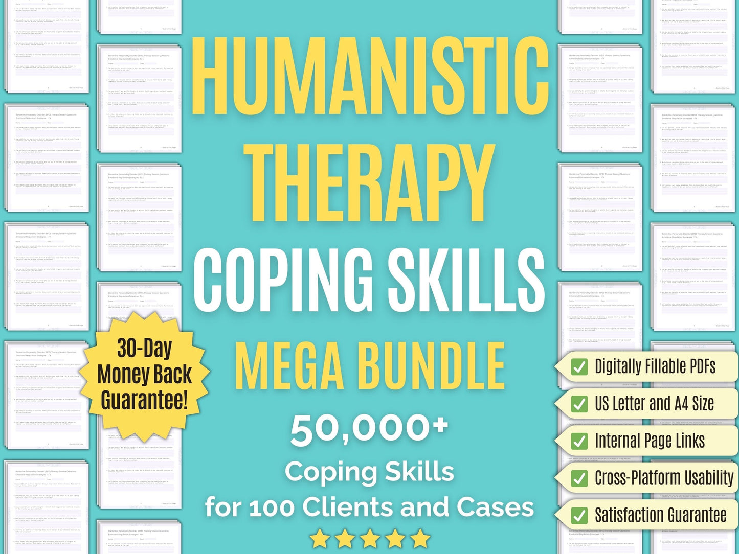 Humanistic Therapy Coping Skills Psychology Workbooks