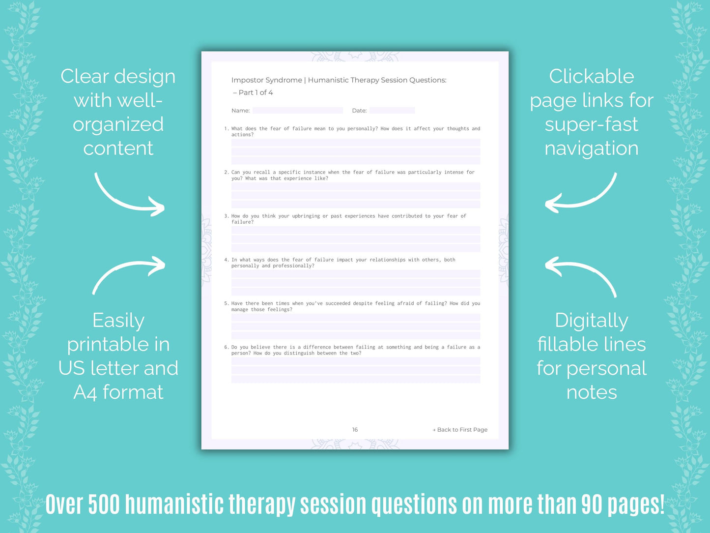 Impostor Syndrome Humanistic Therapy Counseling Templates