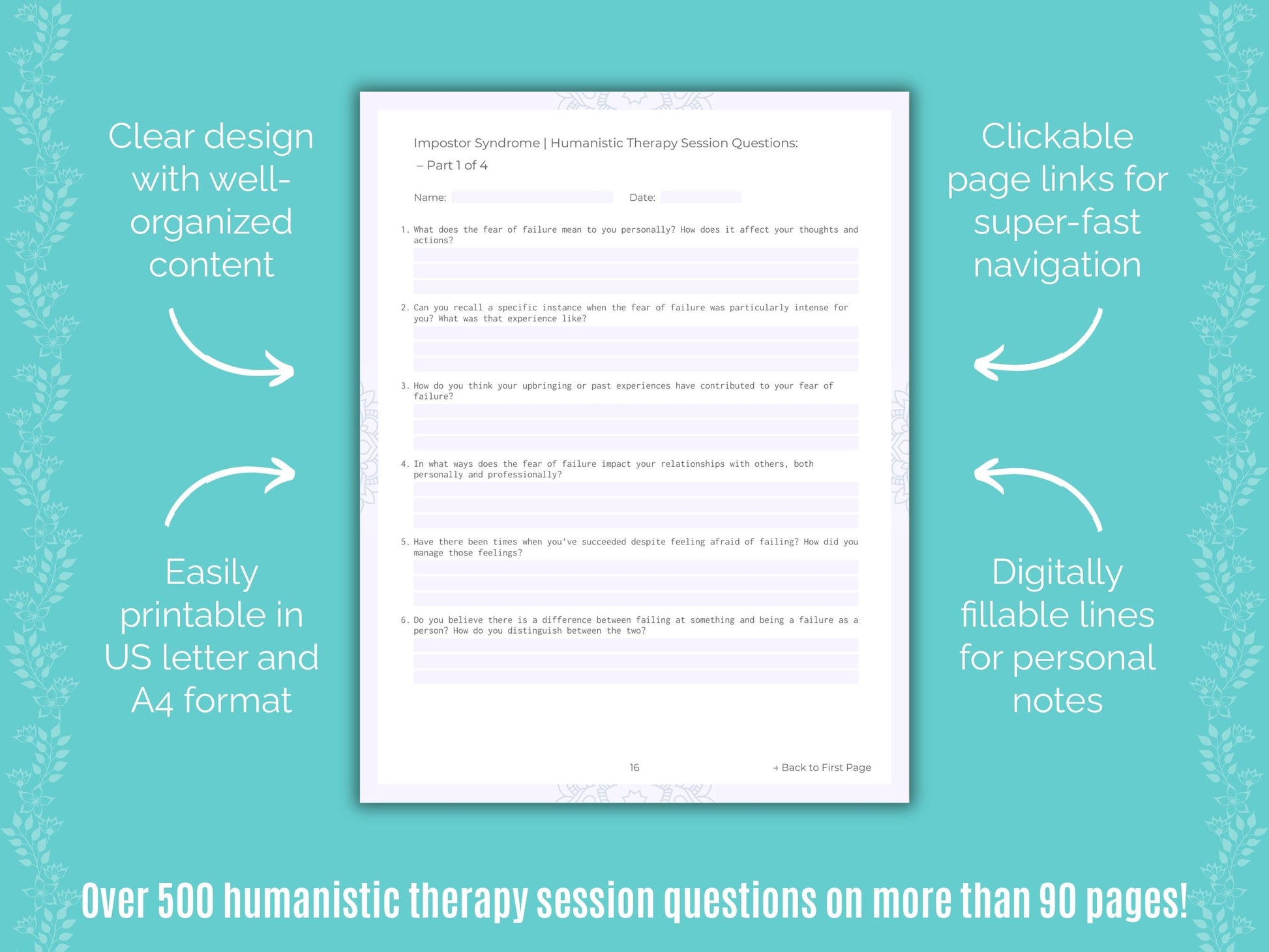 Impostor Syndrome Humanistic Therapy Counseling Templates