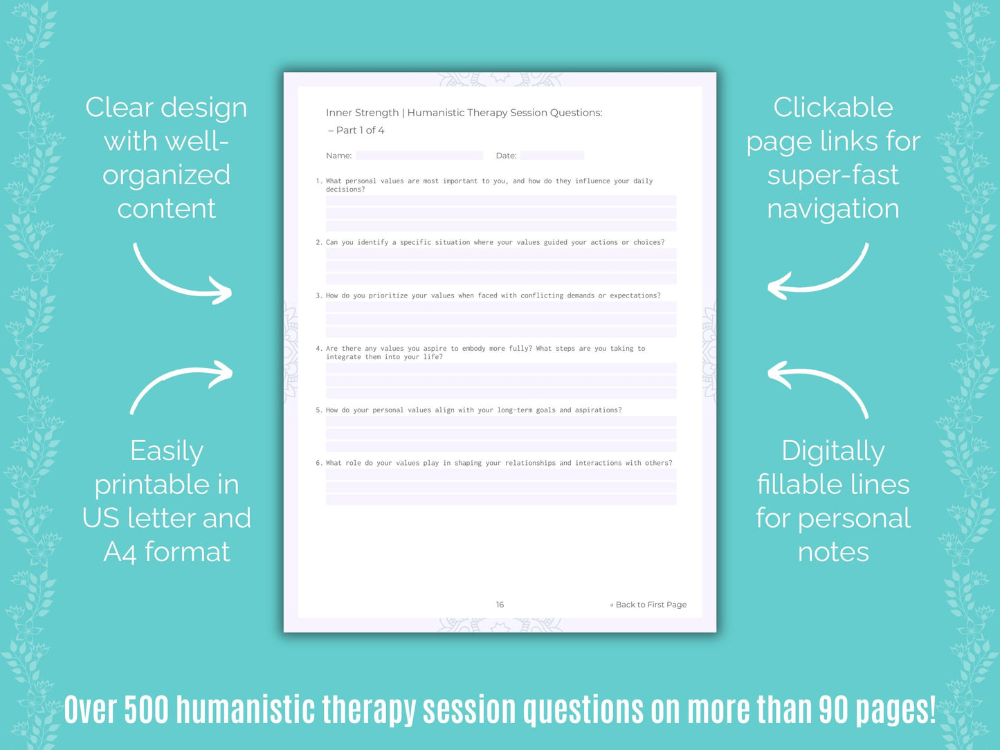 Inner Strength Humanistic Therapy Counseling Templates
