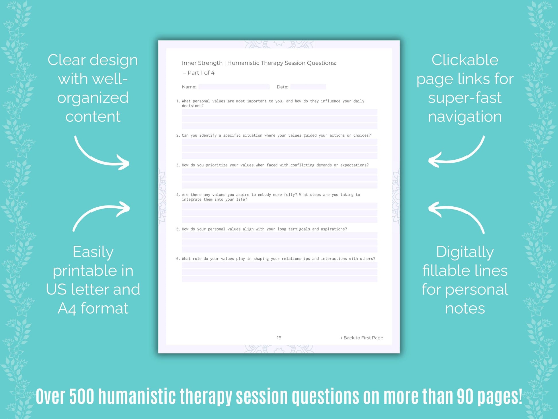 Inner Strength Humanistic Therapy Counseling Templates