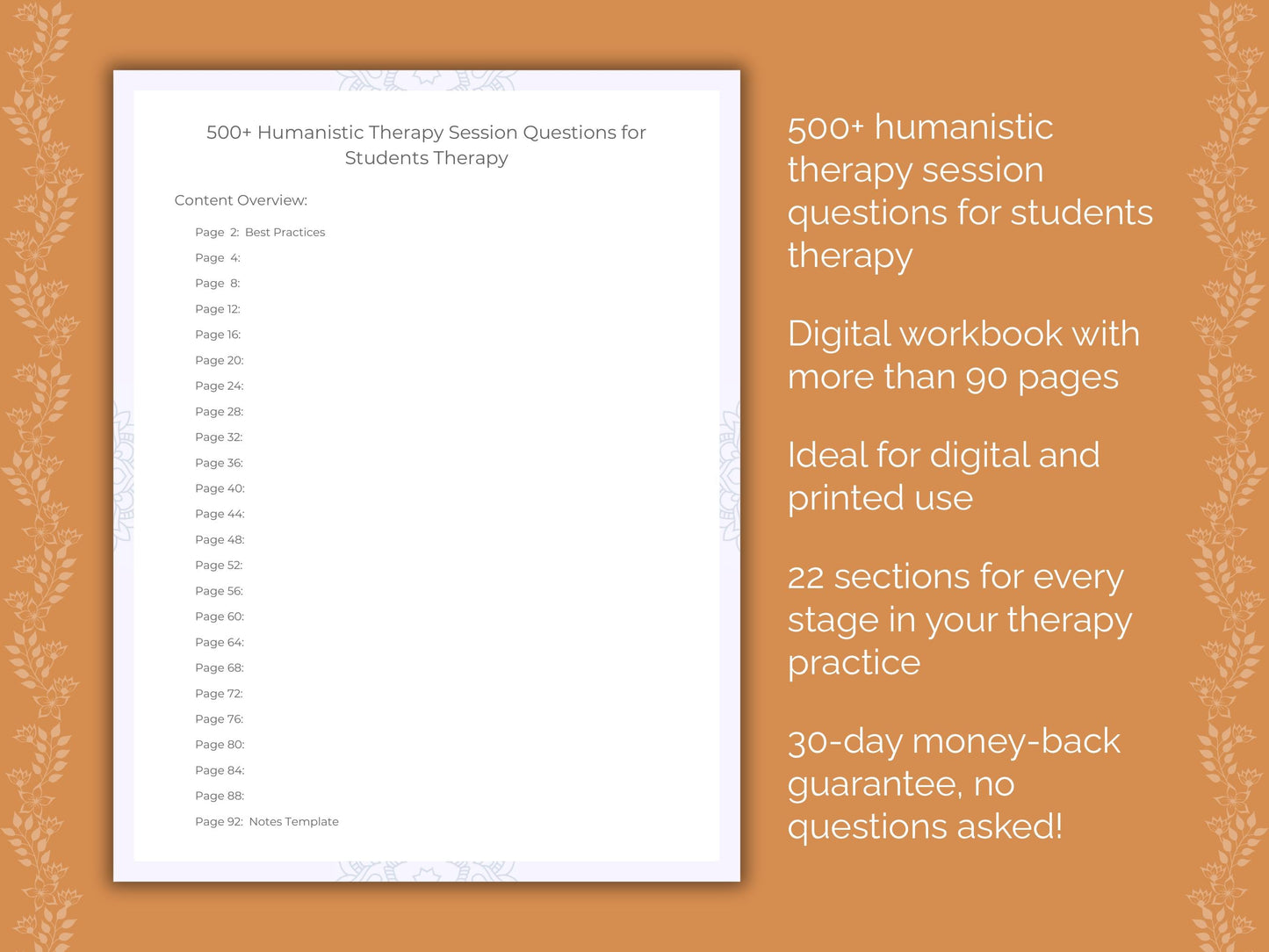 Students Humanistic Therapy Therapist Worksheets