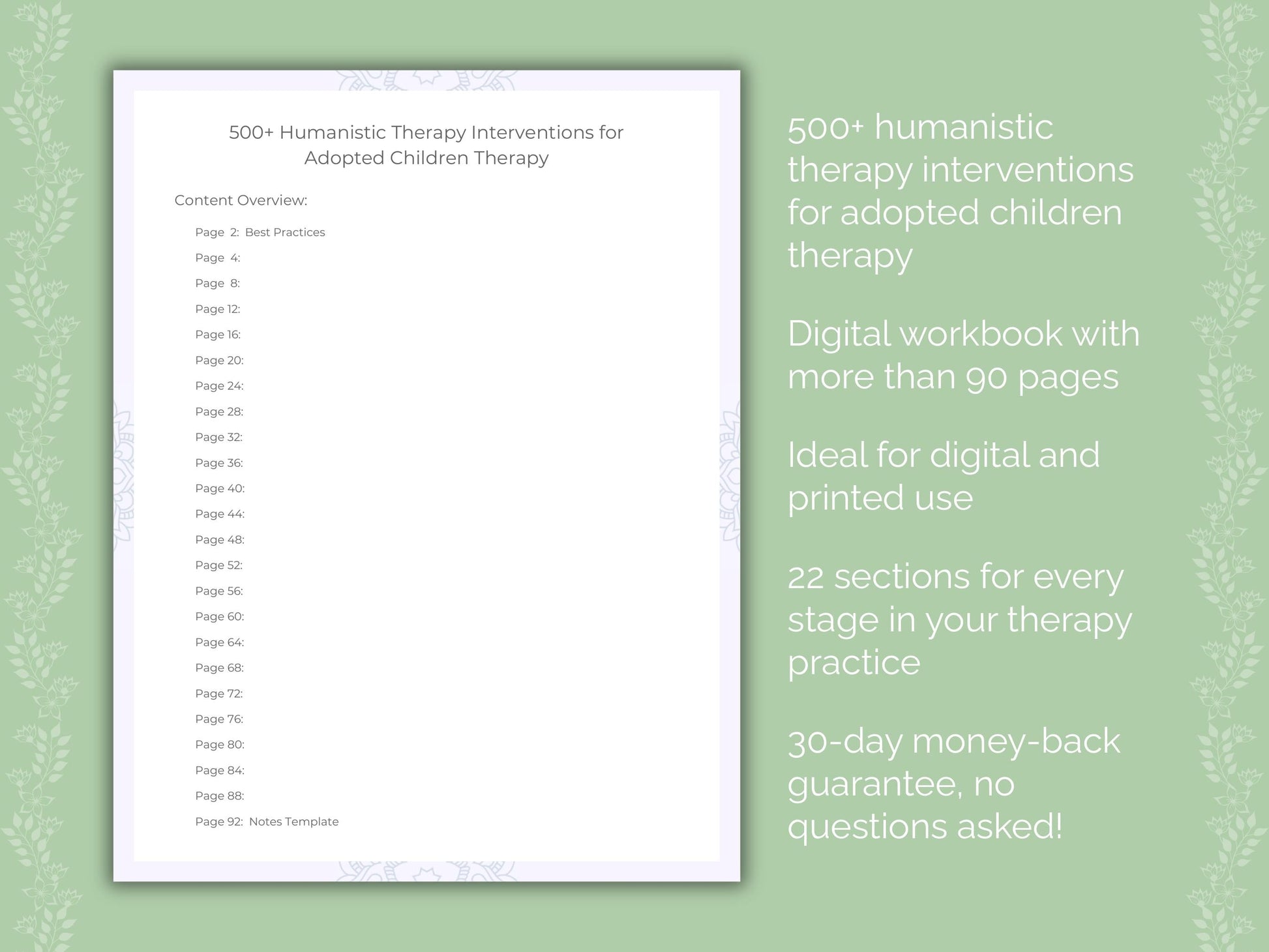 Adopted Children Humanistic Therapy Therapist Worksheets