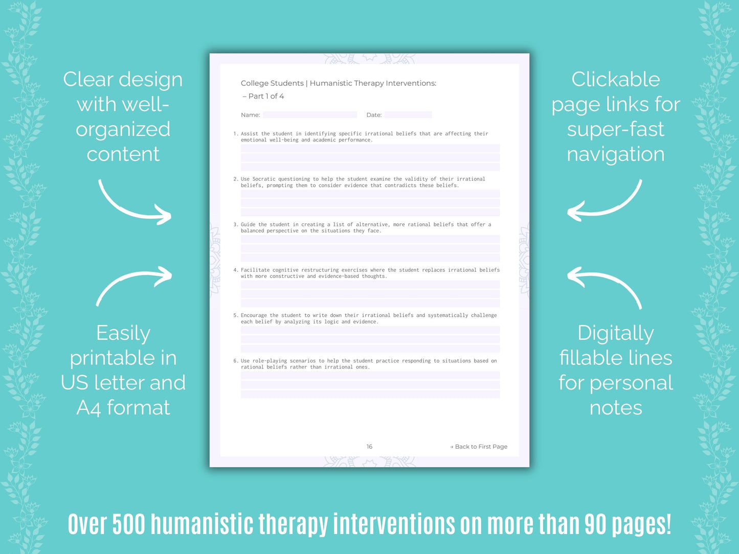 College Students Humanistic Therapy Counseling Templates