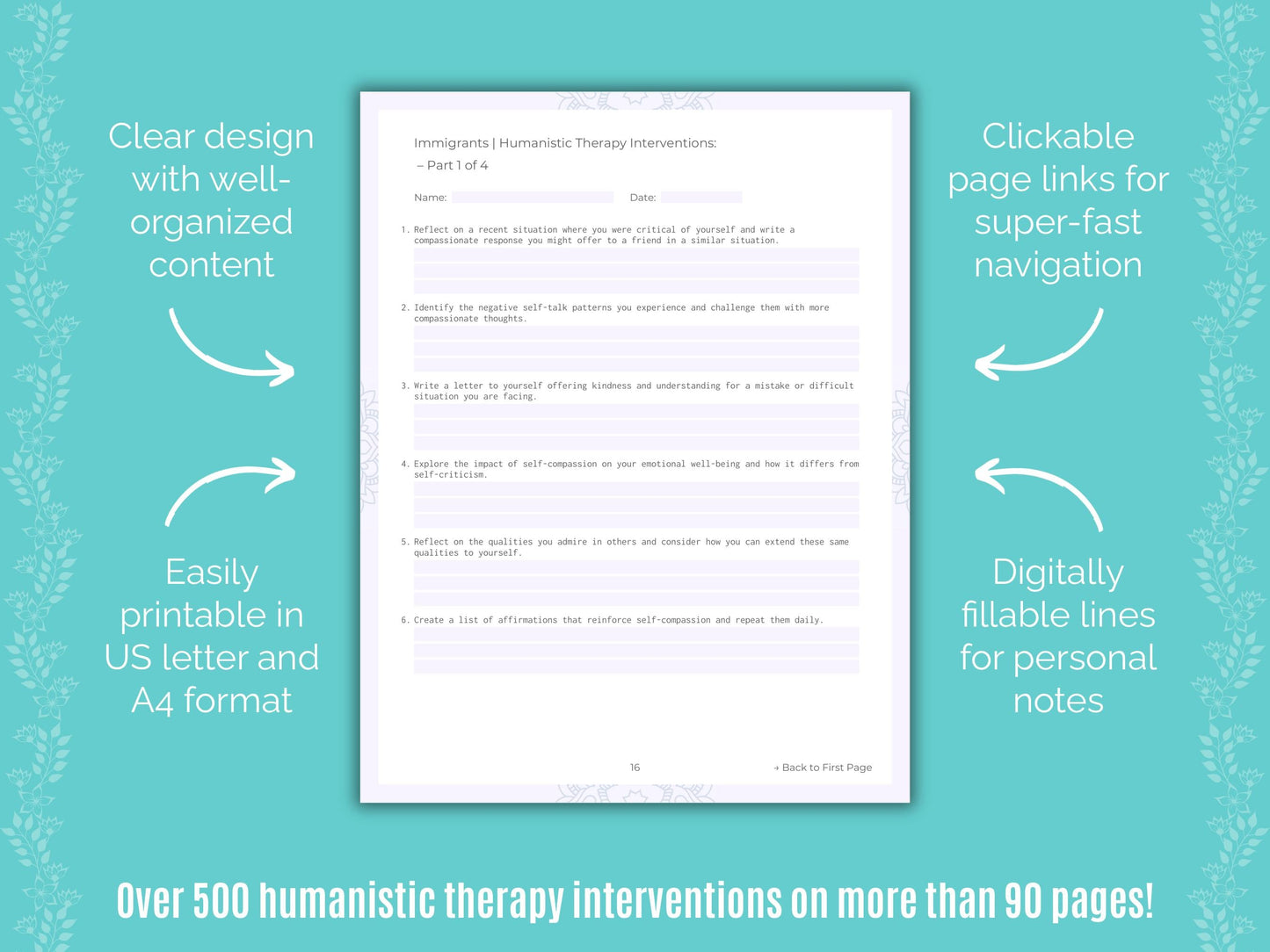 Immigrants Humanistic Therapy Counseling Templates