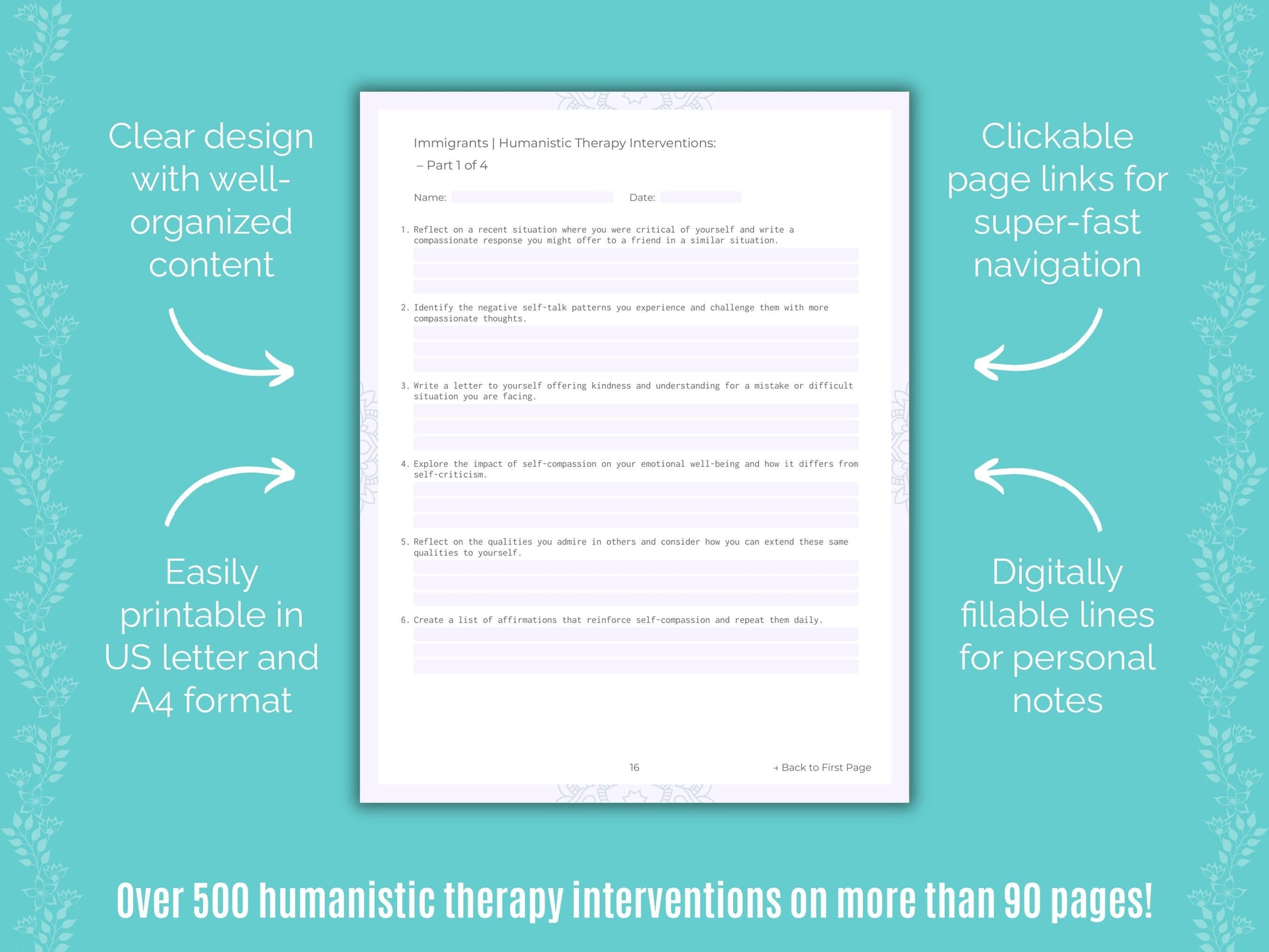 Immigrants Humanistic Therapy Counseling Templates