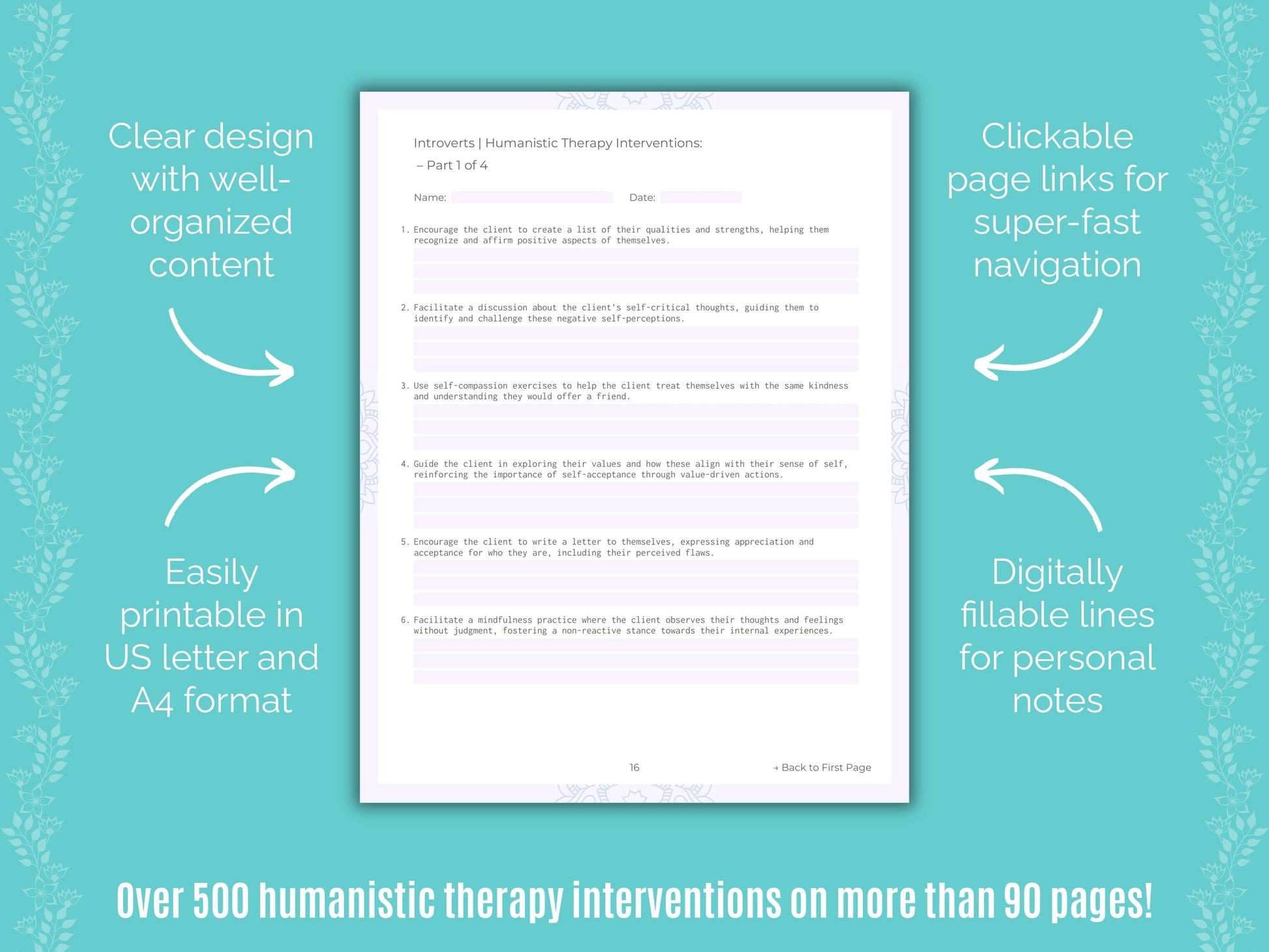 Introversion Humanistic Therapy Counseling Templates