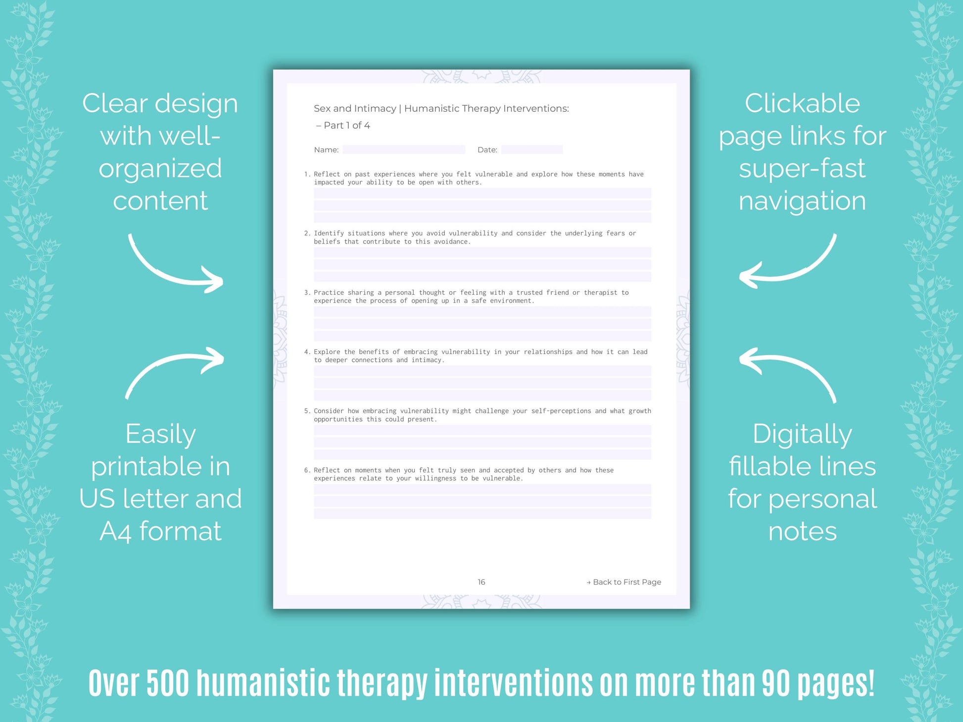 Sex and Intimacy Humanistic Therapy Counseling Templates