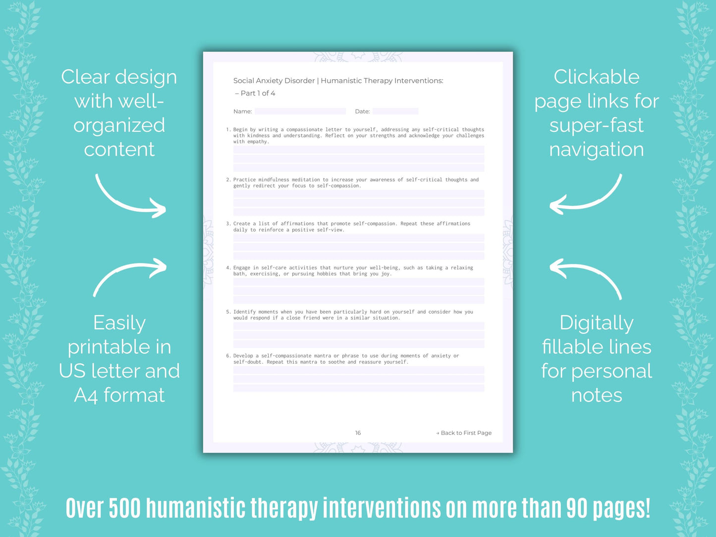Social Anxiety Disorder Humanistic Therapy Counseling Templates