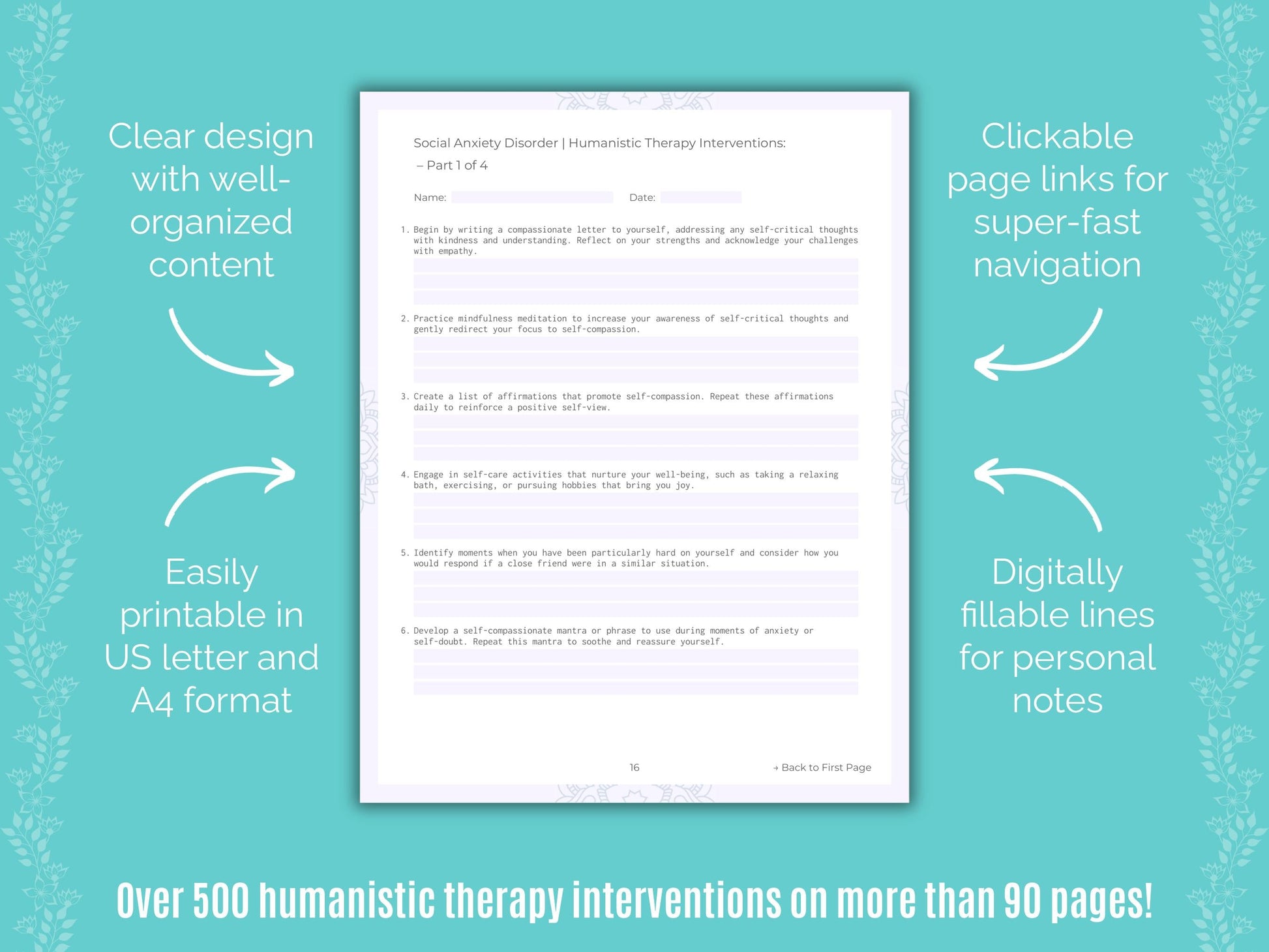 Social Anxiety Disorder Humanistic Therapy Counseling Templates