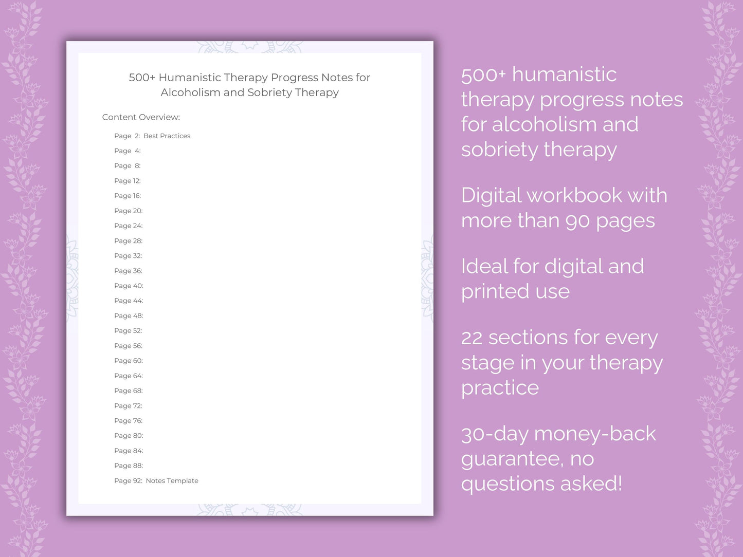 Alcoholism and Sobriety Humanistic Therapy Therapist Worksheets