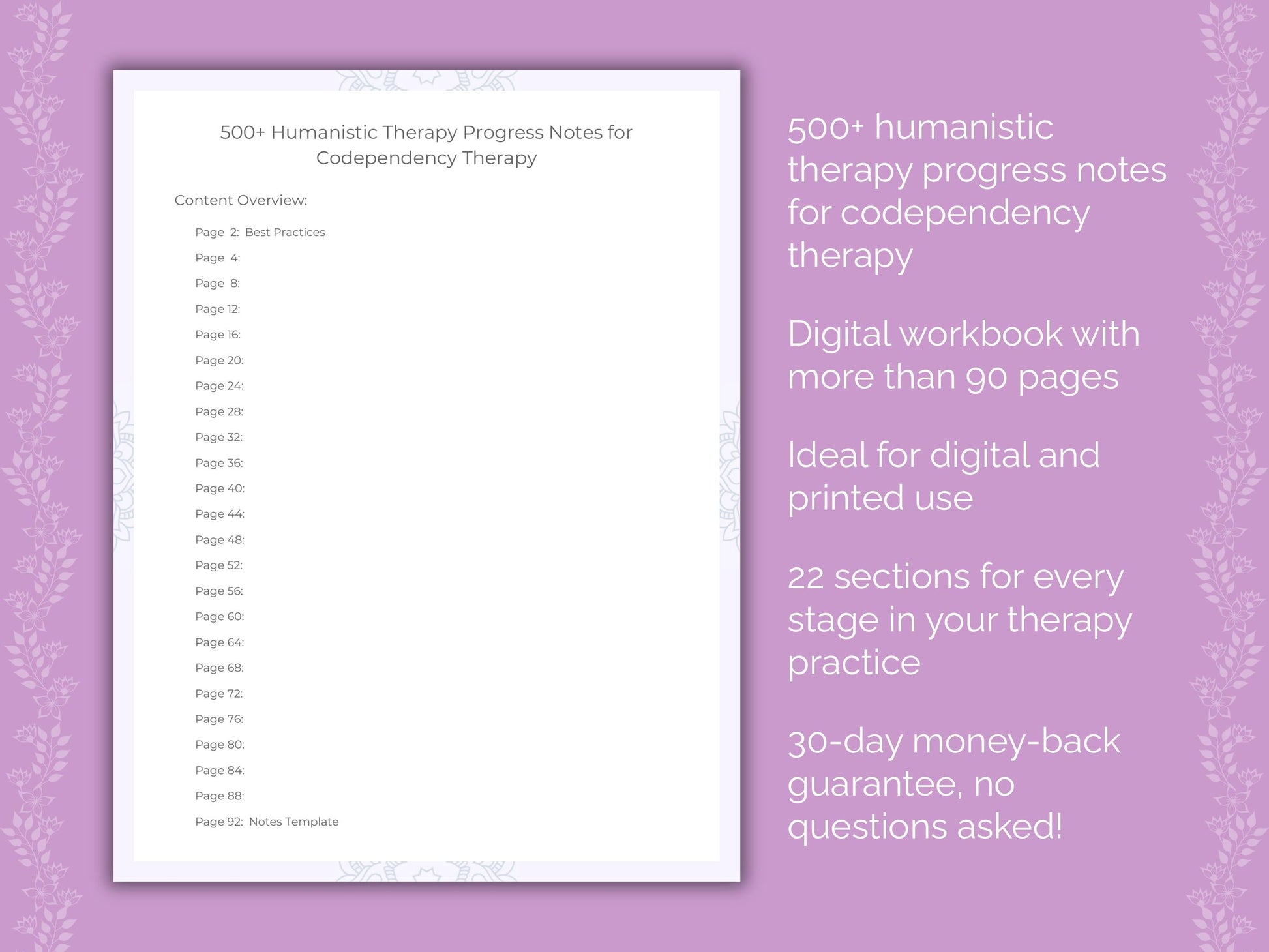 Codependency Humanistic Therapy Therapist Worksheets