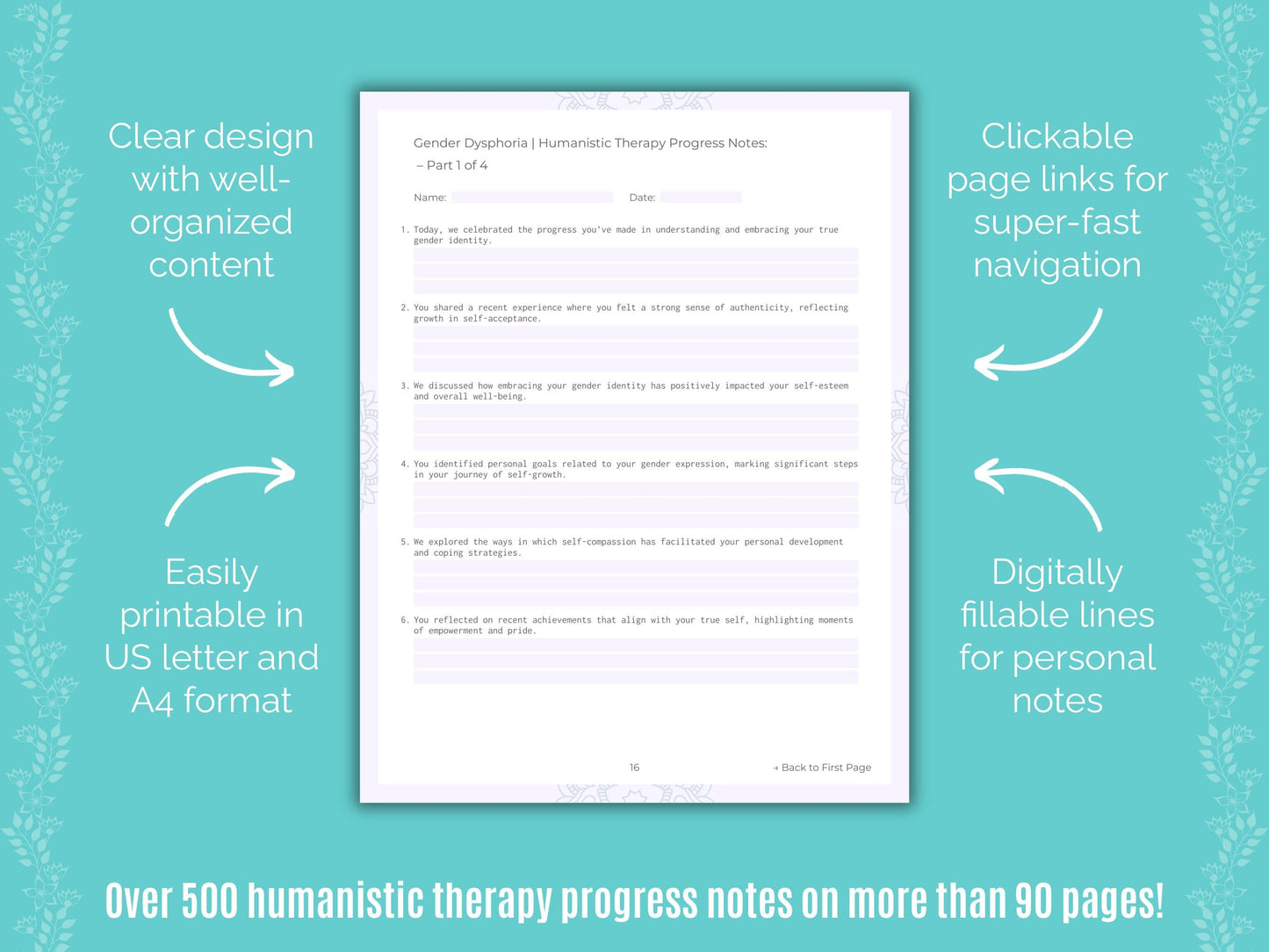 Gender Dysphoria Humanistic Therapy Counseling Templates