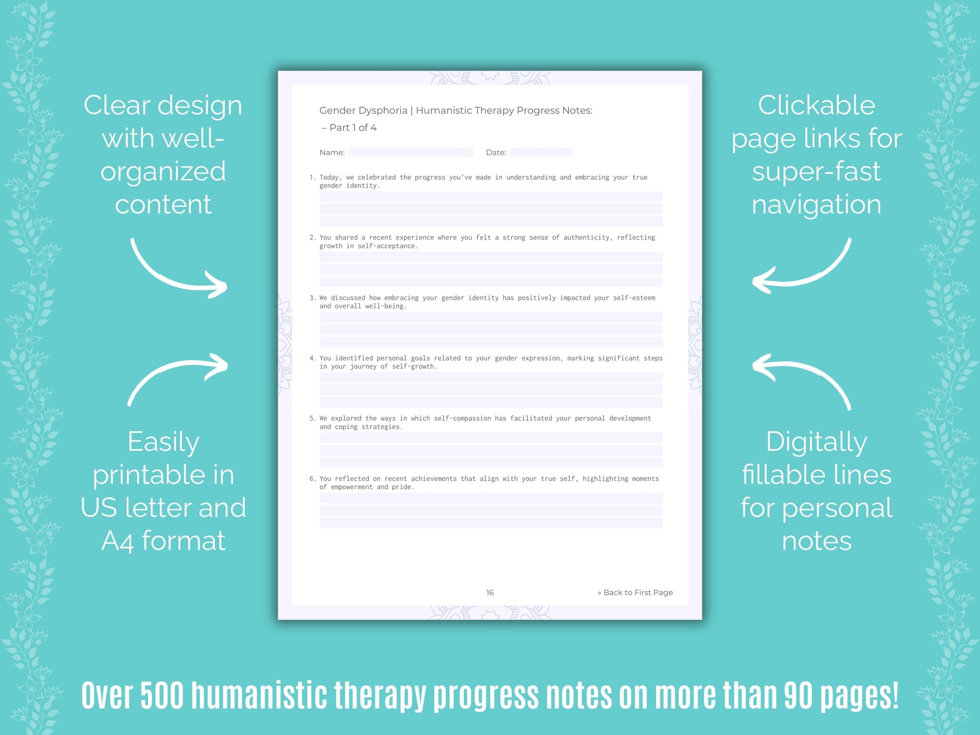 Gender Dysphoria Humanistic Therapy Counseling Templates