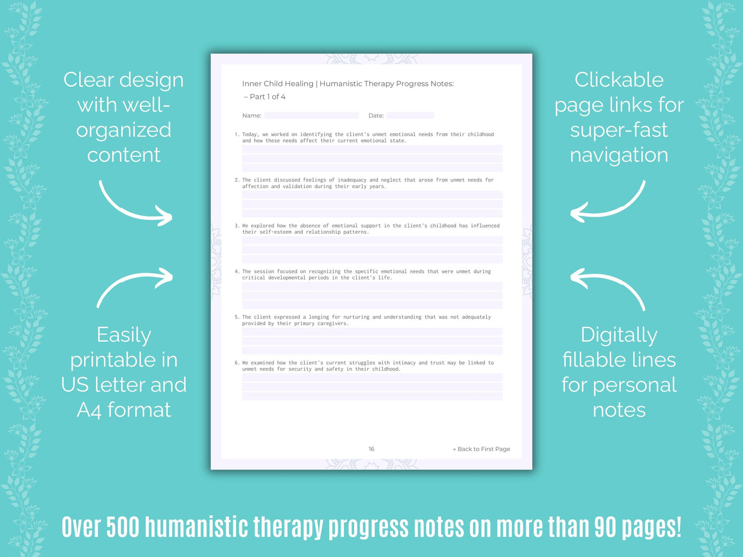 Inner Child Healing Humanistic Therapy Counseling Templates