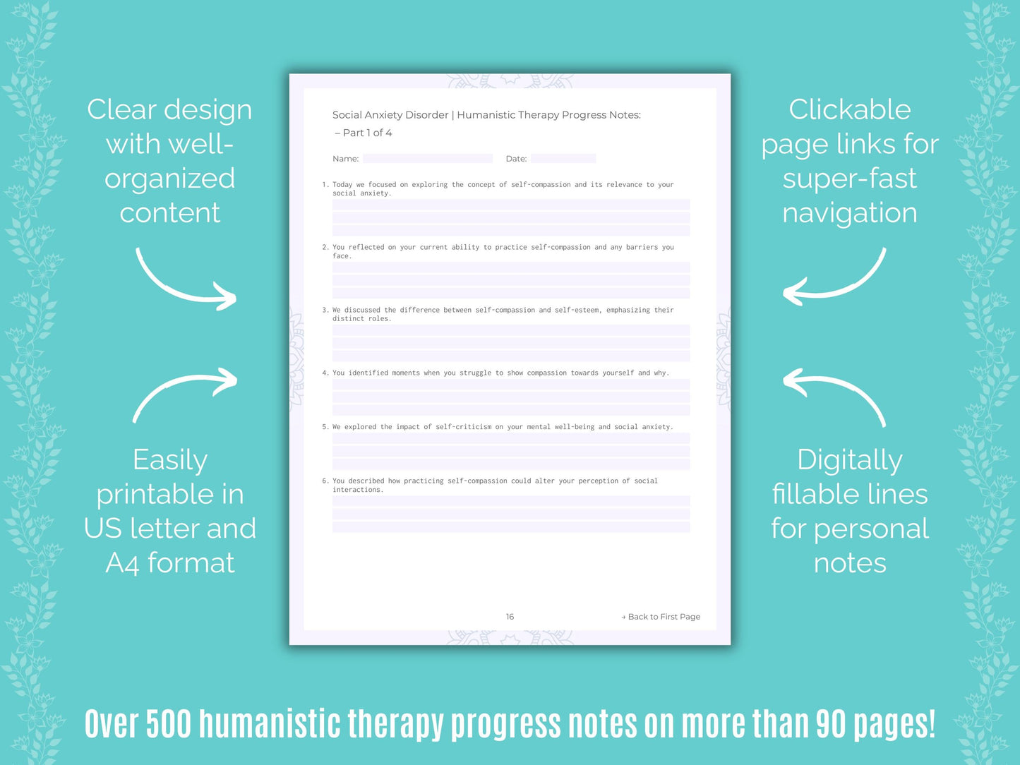 Social Anxiety Disorder Humanistic Therapy Counseling Templates