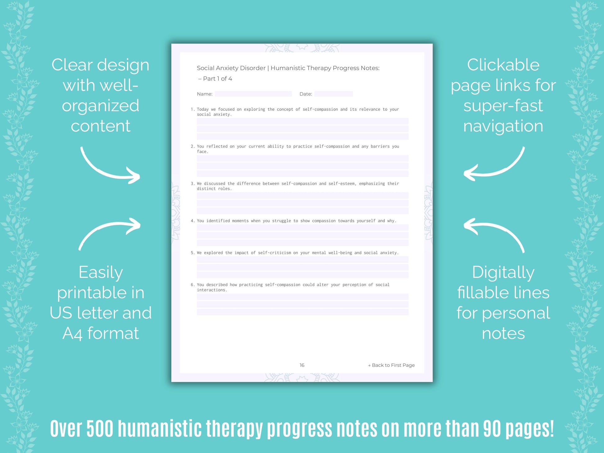 Social Anxiety Disorder Humanistic Therapy Counseling Templates