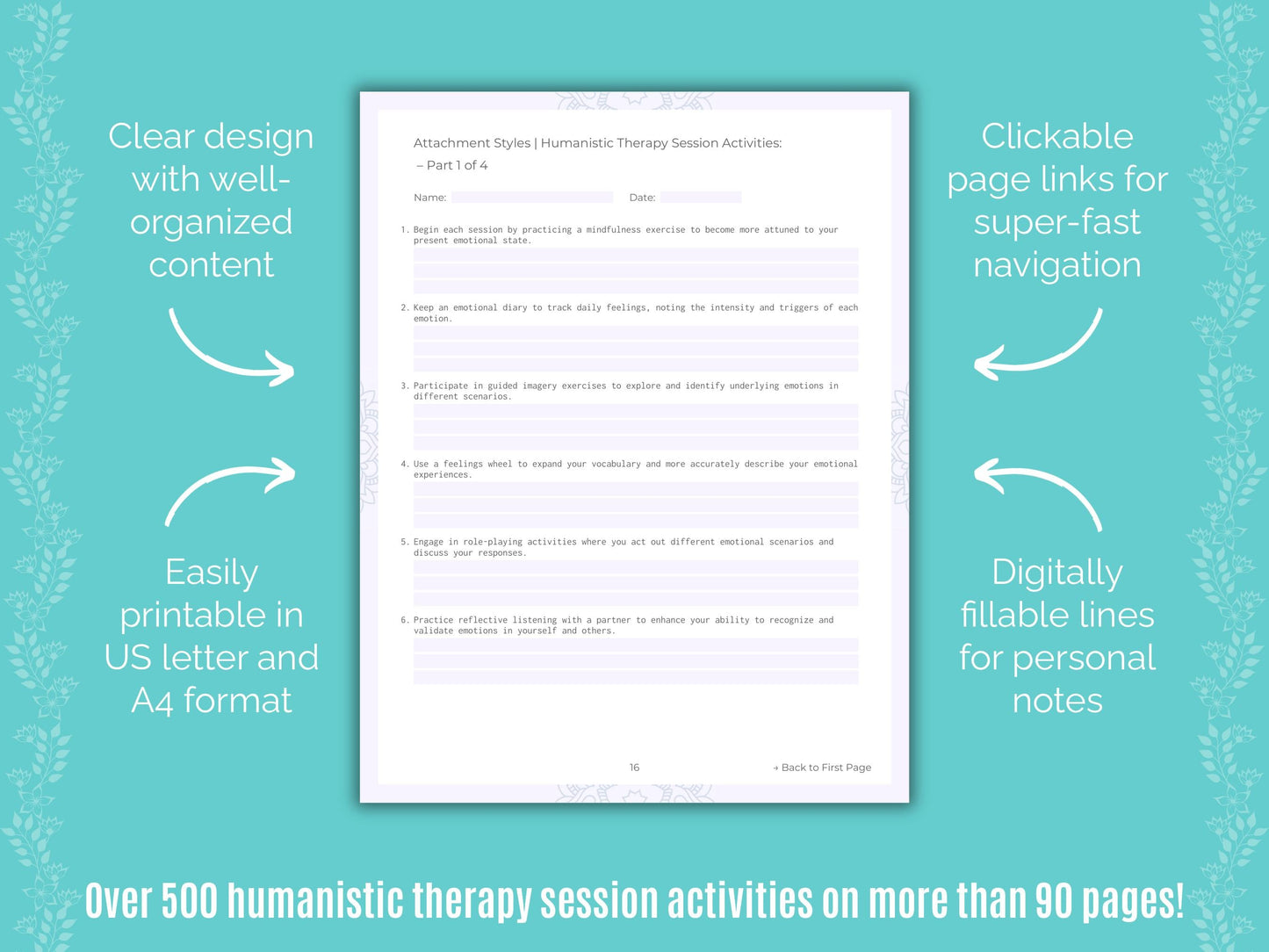 Attachment Styles Humanistic Therapy Counseling Templates