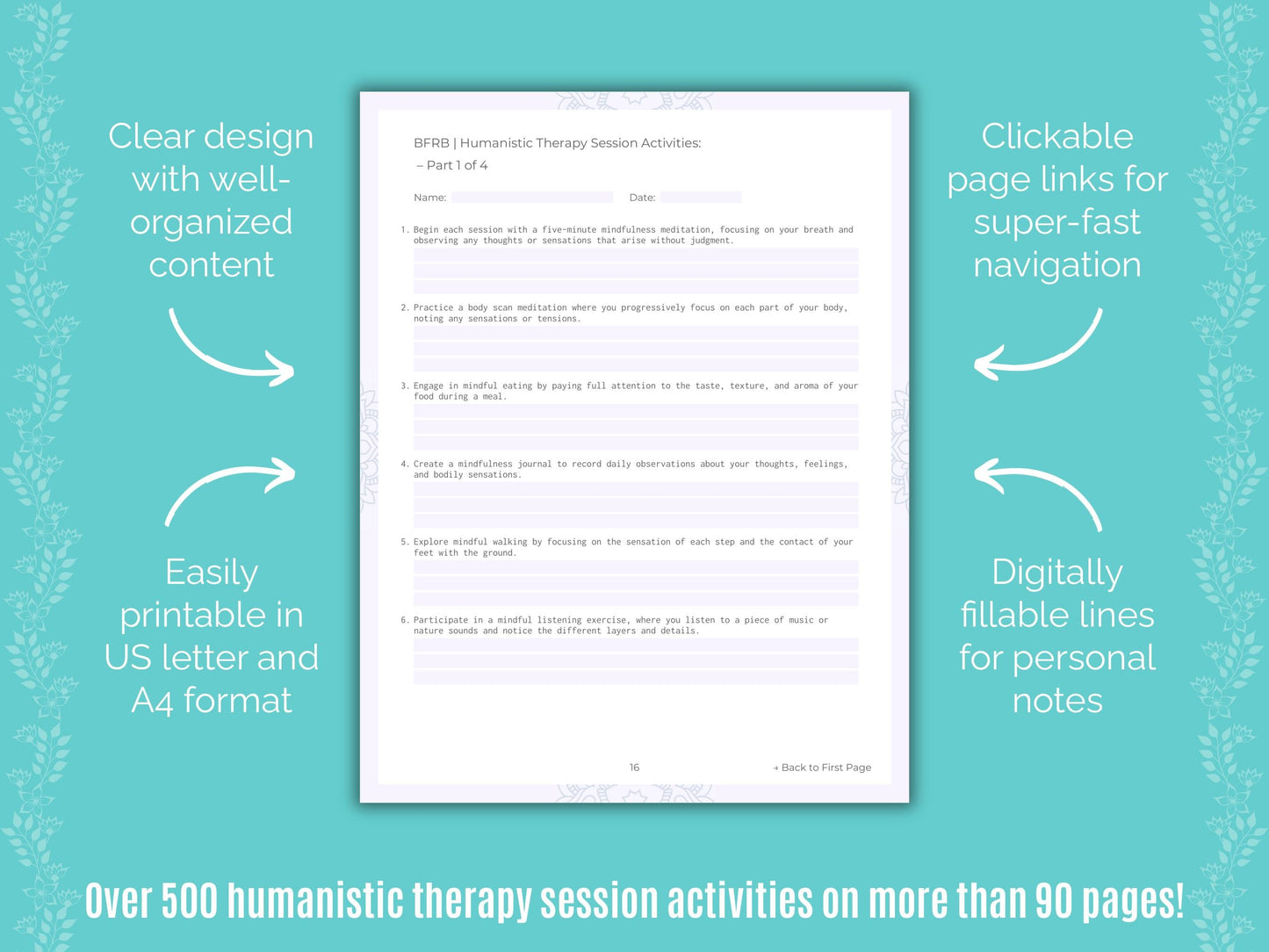 Body-Focused Repetitive Behavior (BFRB) Humanistic Therapy Counseling Templates