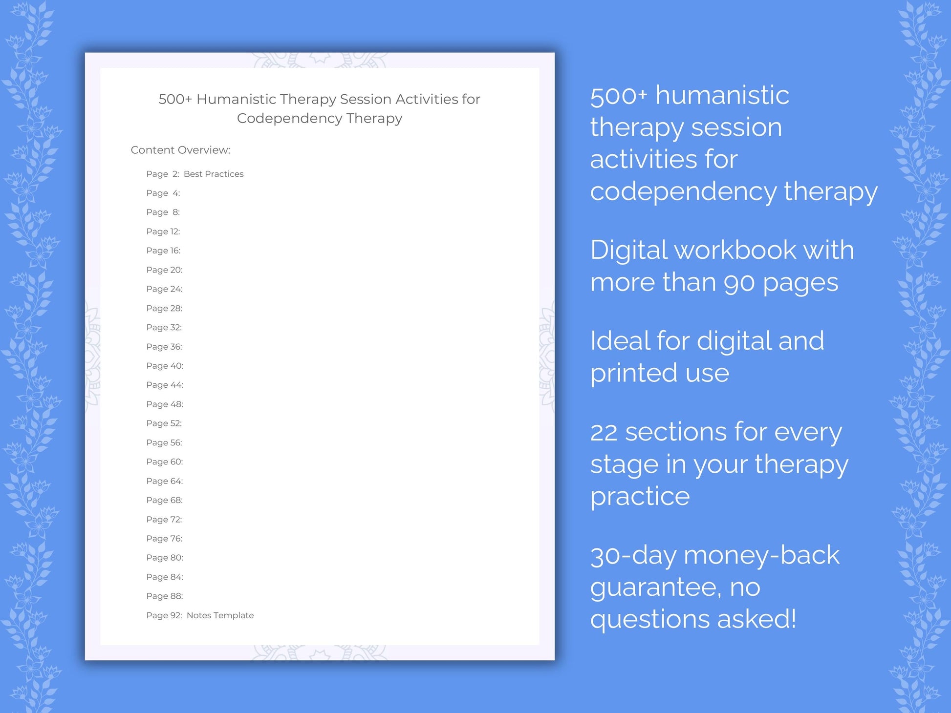 Codependency Humanistic Therapy Therapist Worksheets