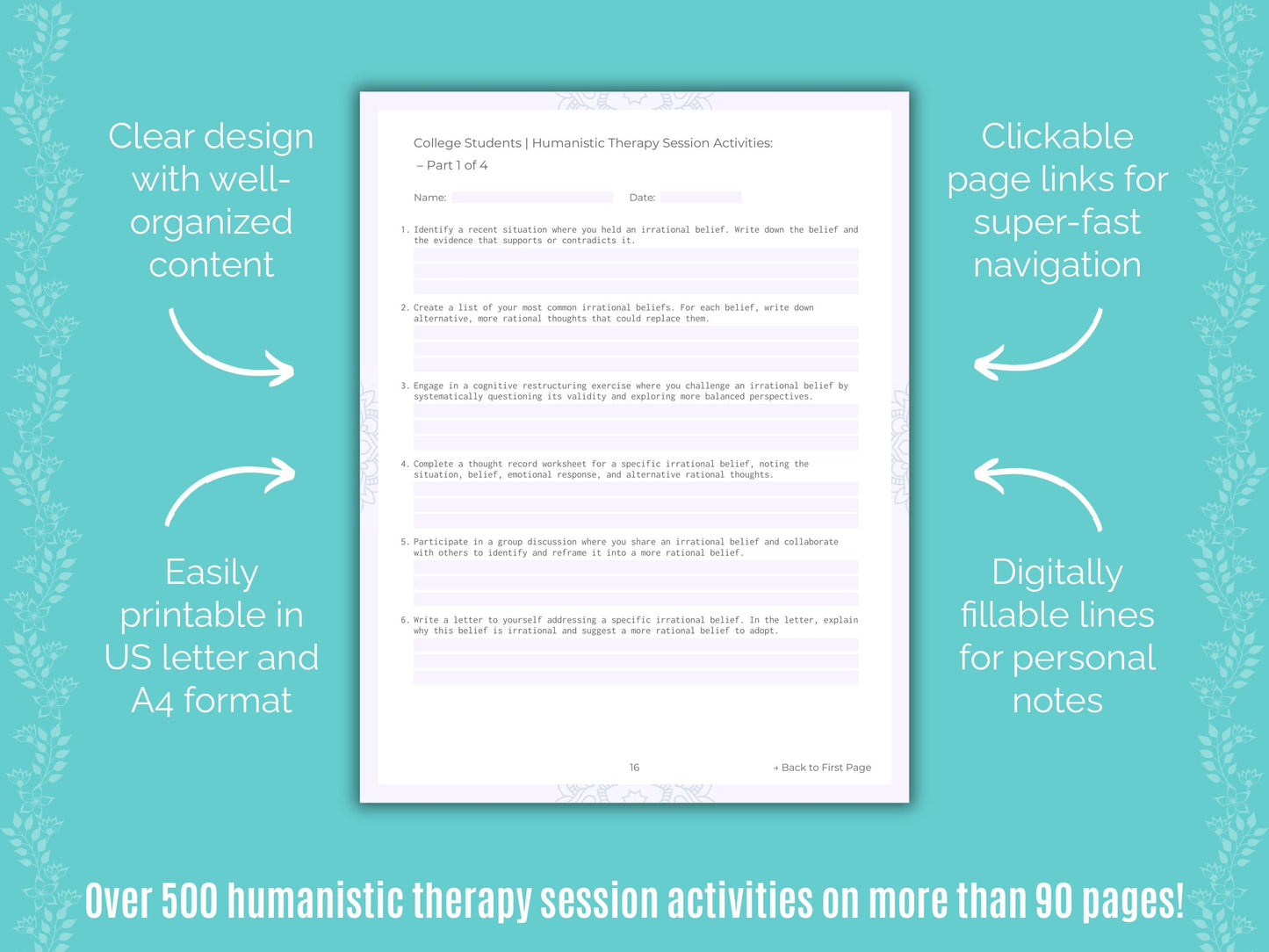 College Students Humanistic Therapy Counseling Templates
