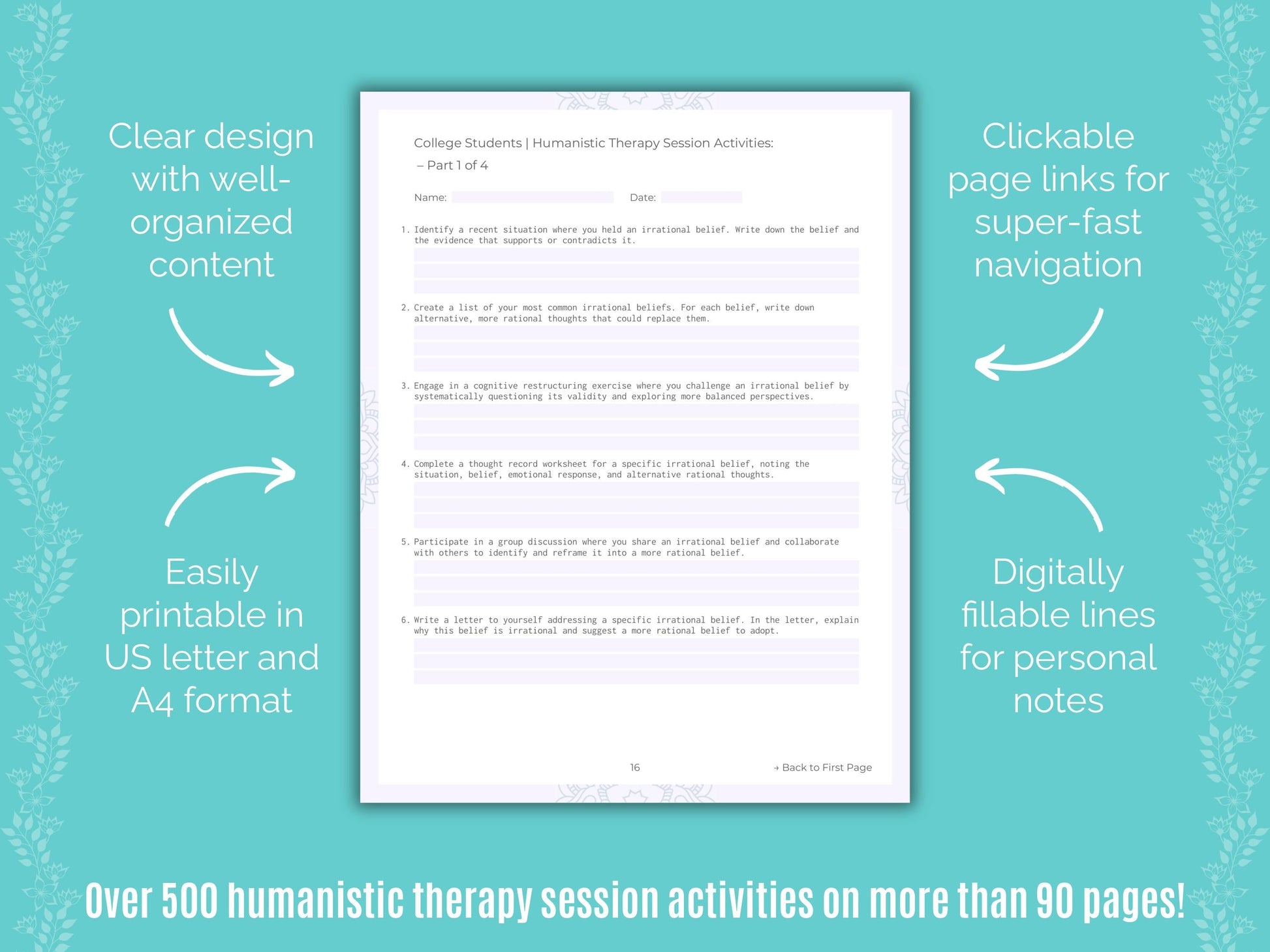 College Students Humanistic Therapy Counseling Templates