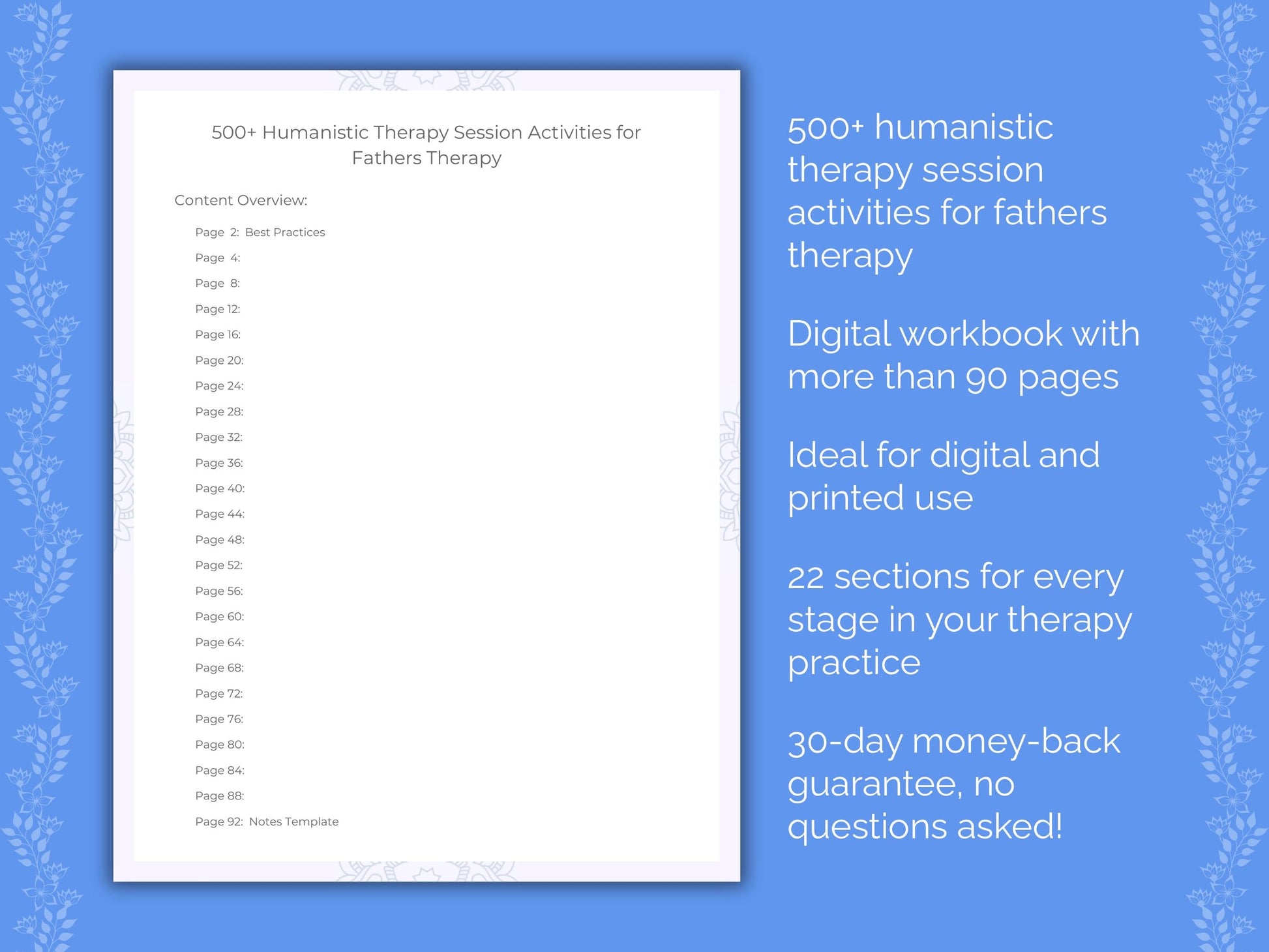 Fathers Humanistic Therapy Therapist Worksheets