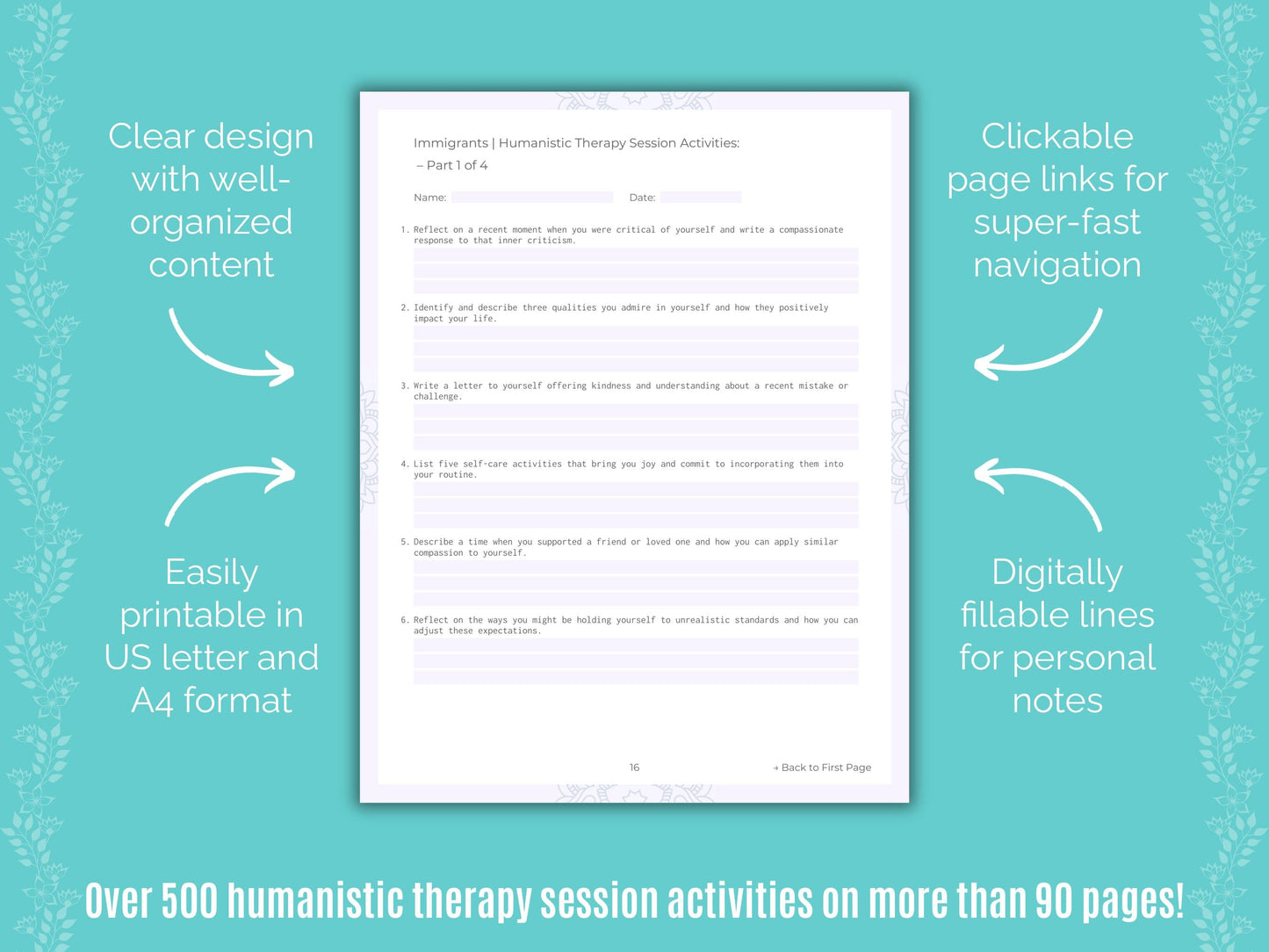 Immigrants Humanistic Therapy Counseling Templates
