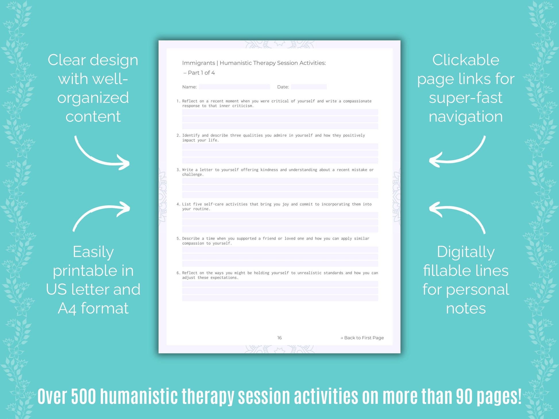 Immigrants Humanistic Therapy Counseling Templates