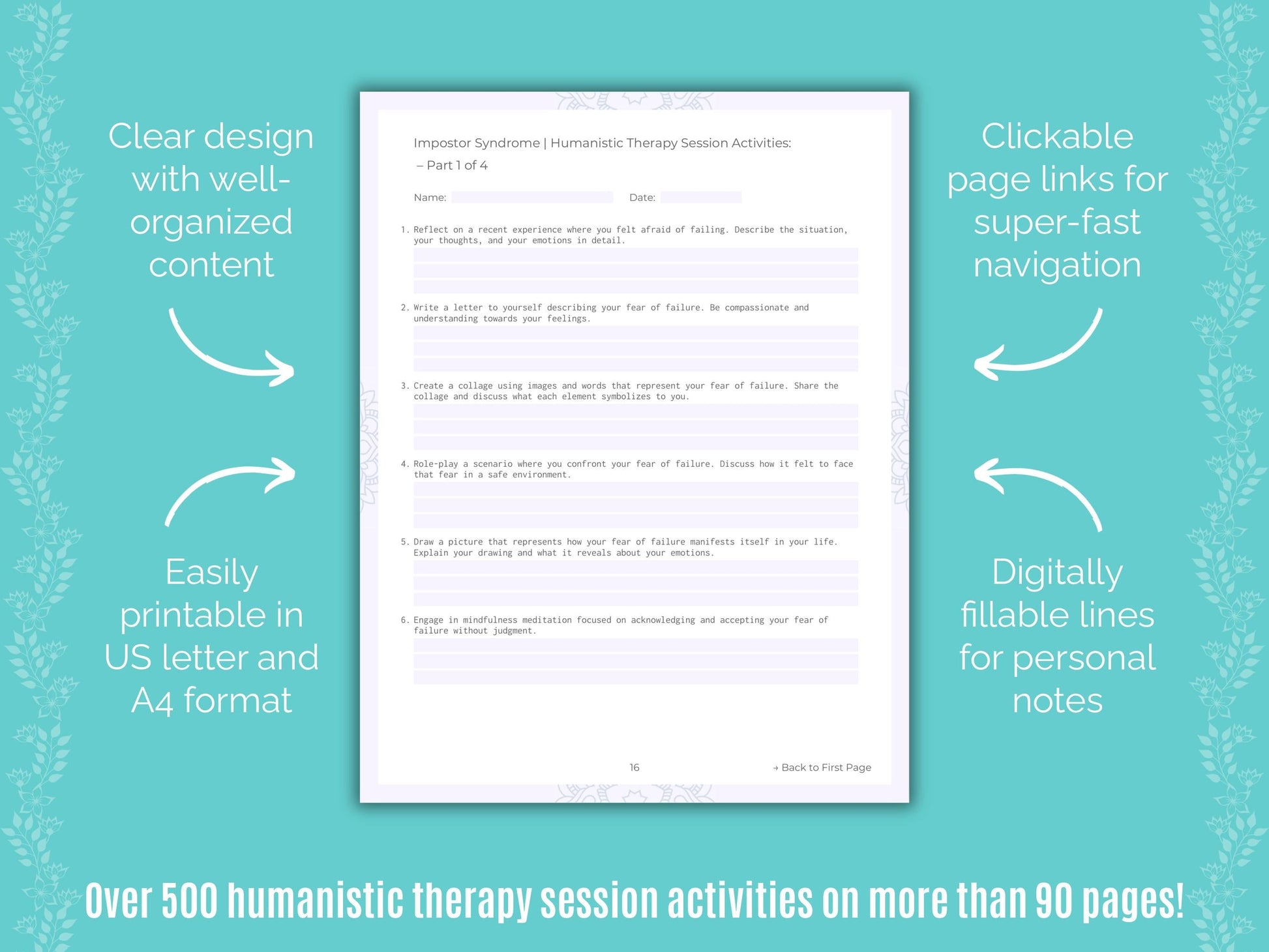 Impostor Syndrome Humanistic Therapy Counseling Templates