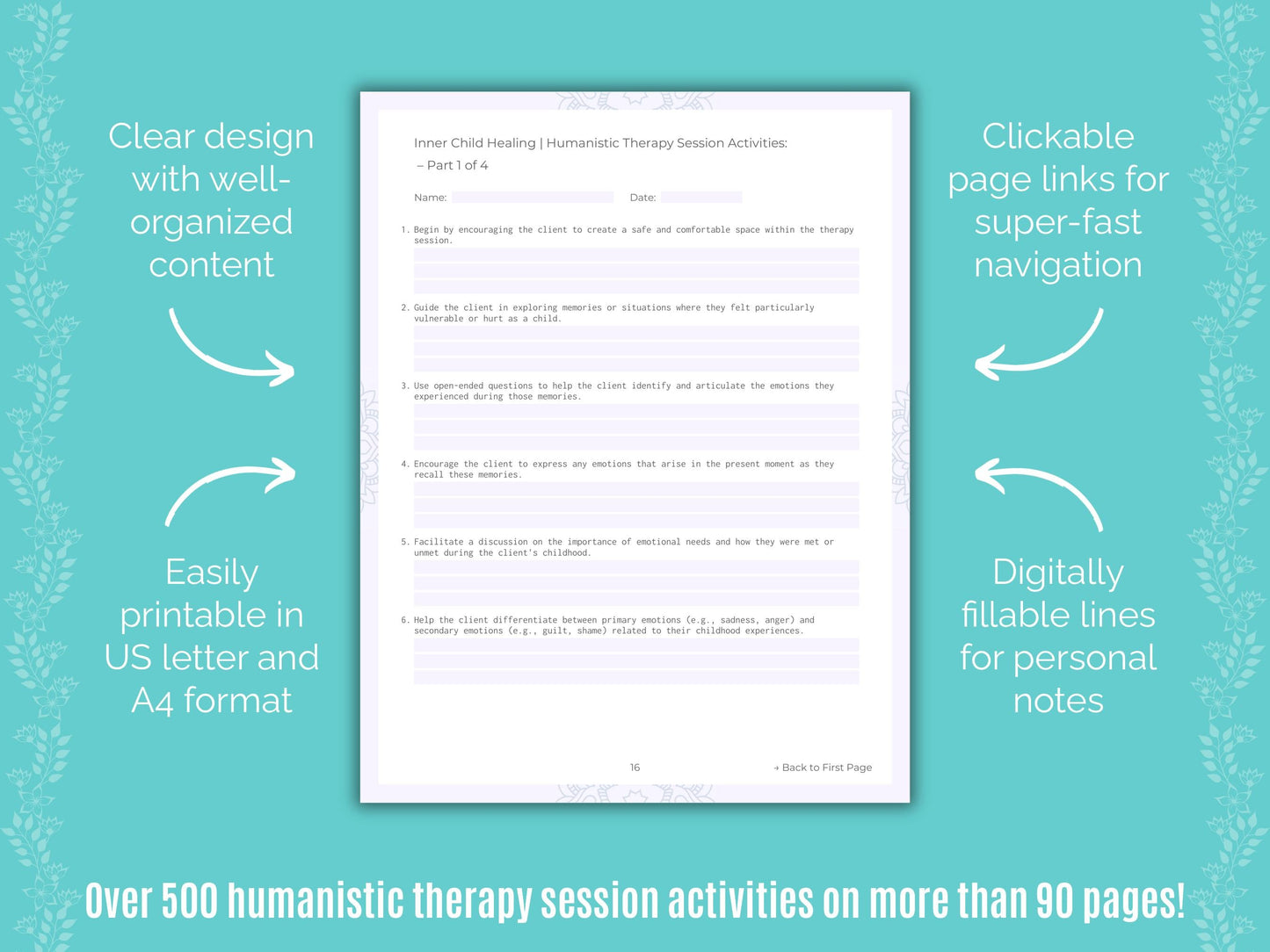 Inner Child Healing Humanistic Therapy Counseling Templates