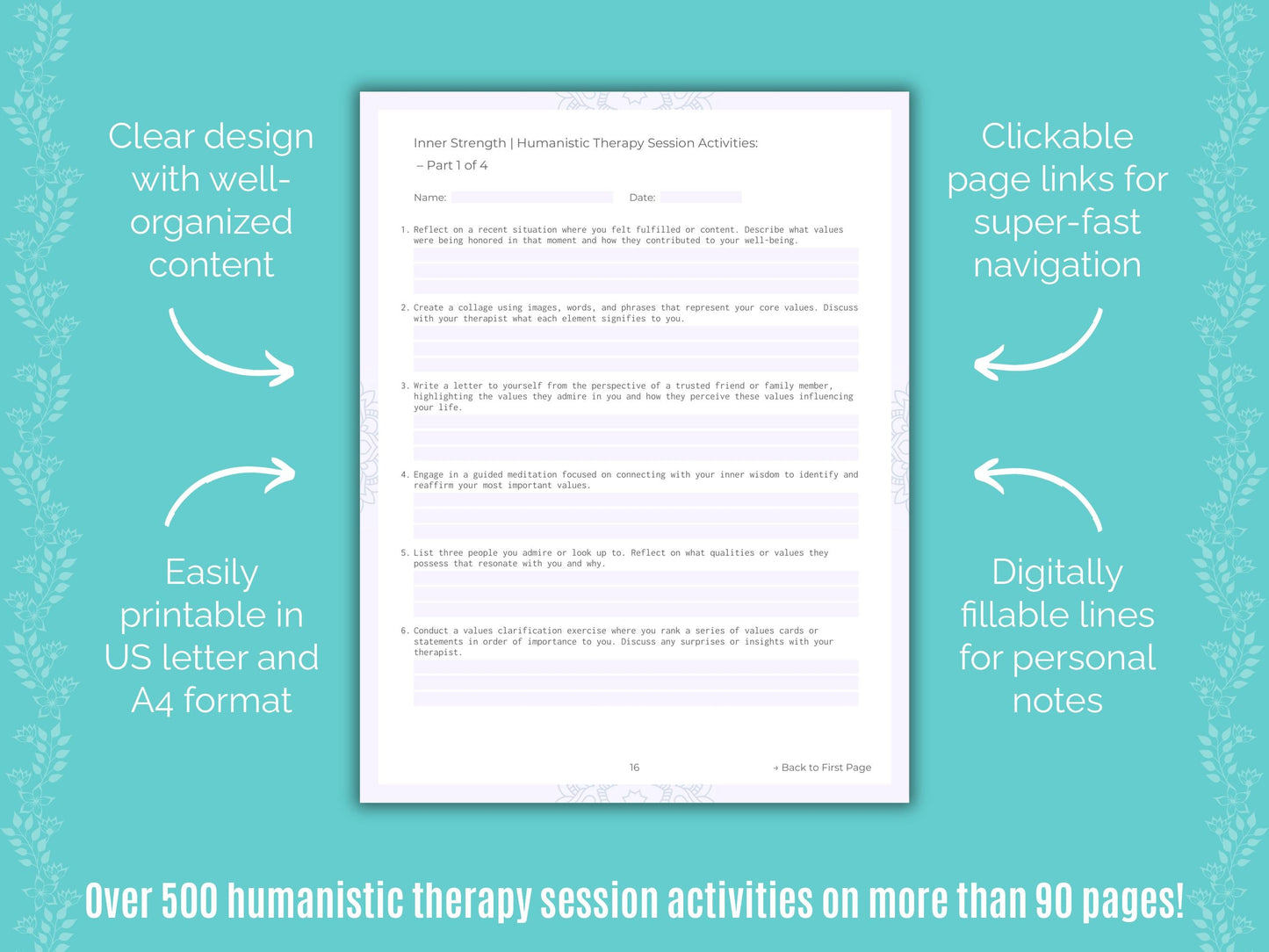 Inner Strength Humanistic Therapy Counseling Templates