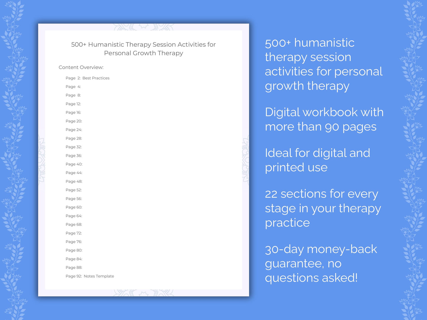 Personal Growth Humanistic Therapy Therapist Worksheets