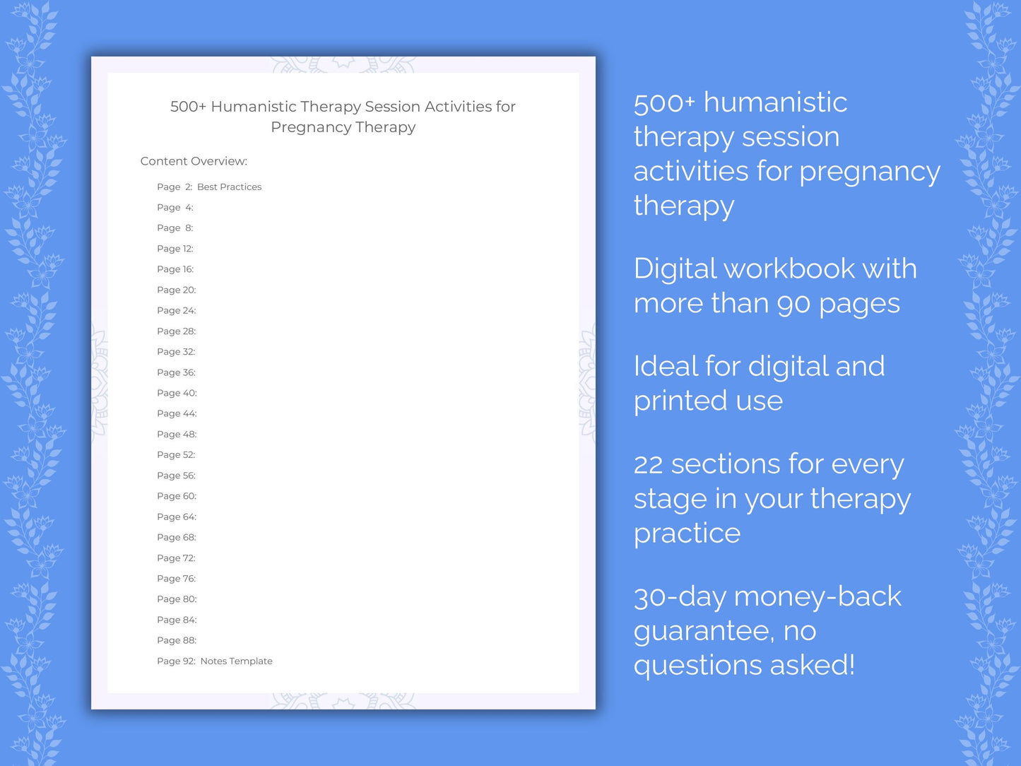 Pregnancy Humanistic Therapy Therapist Worksheets