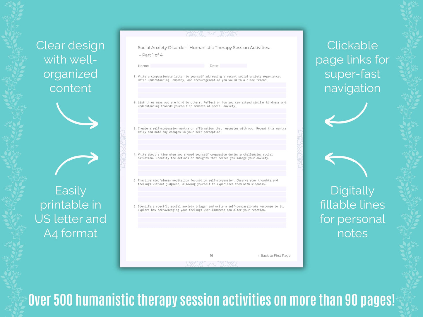 Social Anxiety Disorder Humanistic Therapy Counseling Templates